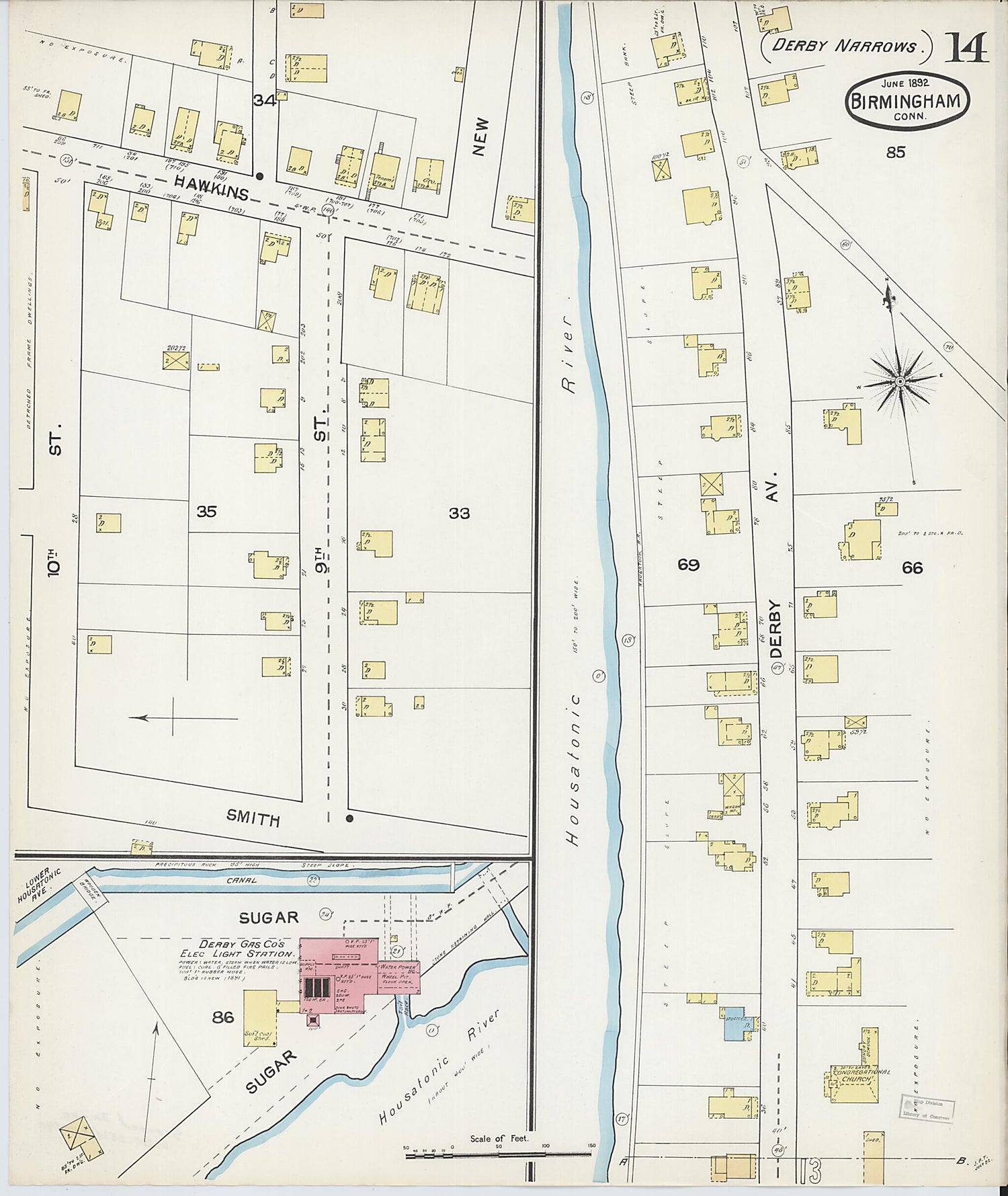 This old map of Shelton, New Haven County, Connecticut was created by Sanborn Map Company in 1892