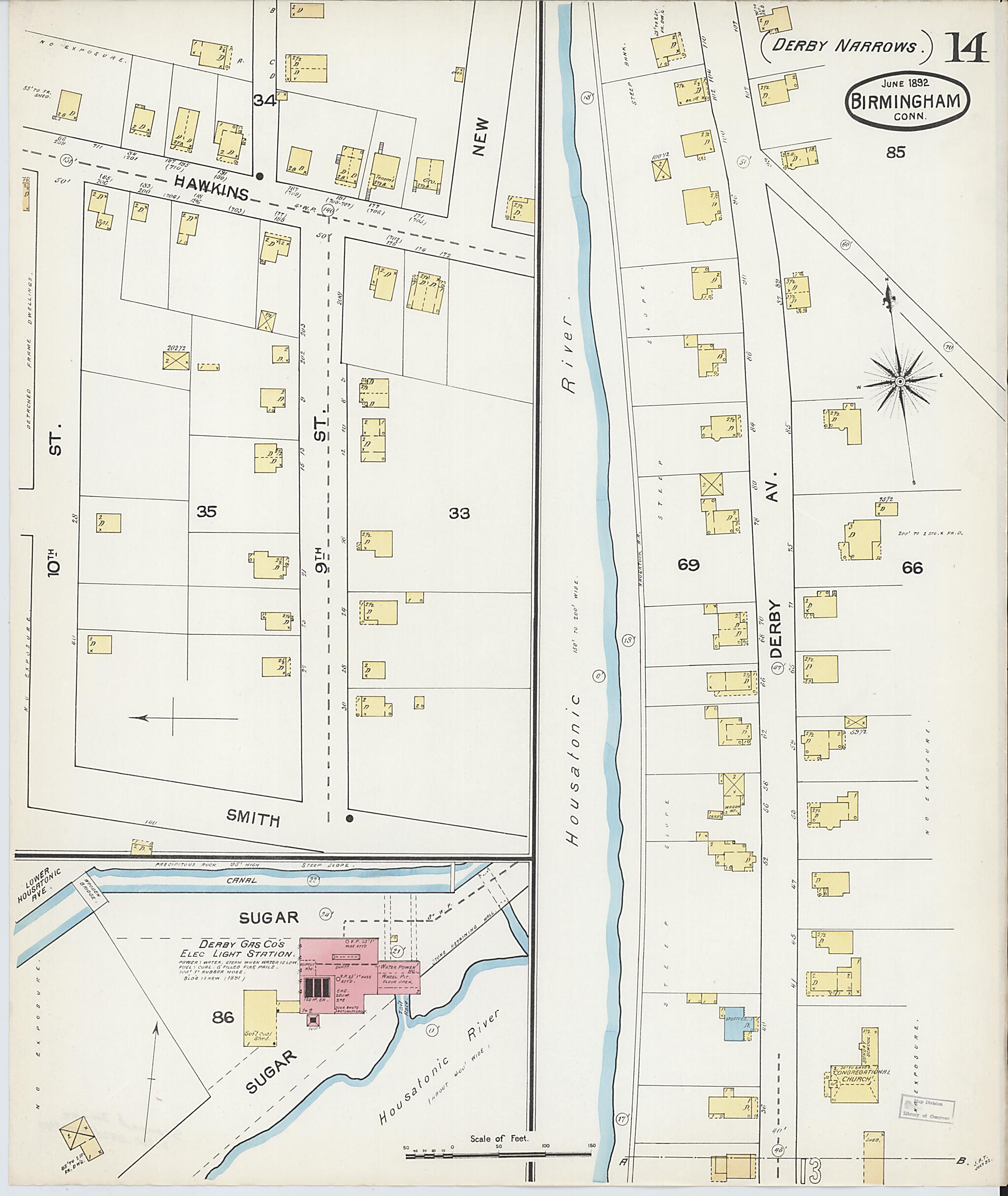 This old map of Shelton, New Haven County, Connecticut was created by Sanborn Map Company in 1892