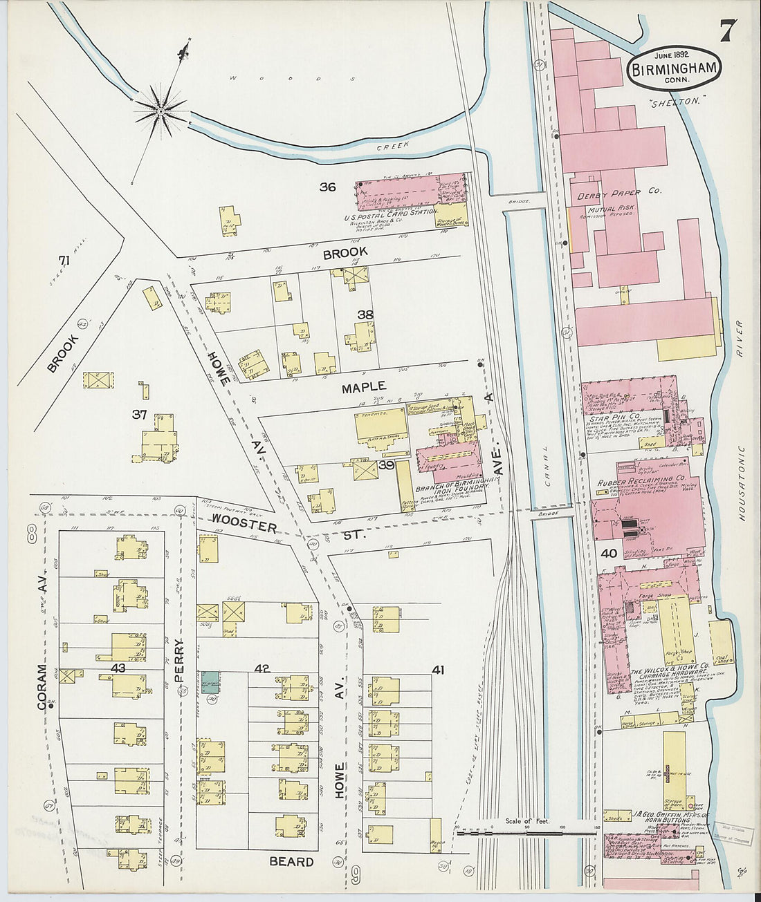 This old map of Shelton, New Haven County, Connecticut was created by Sanborn Map Company in 1892