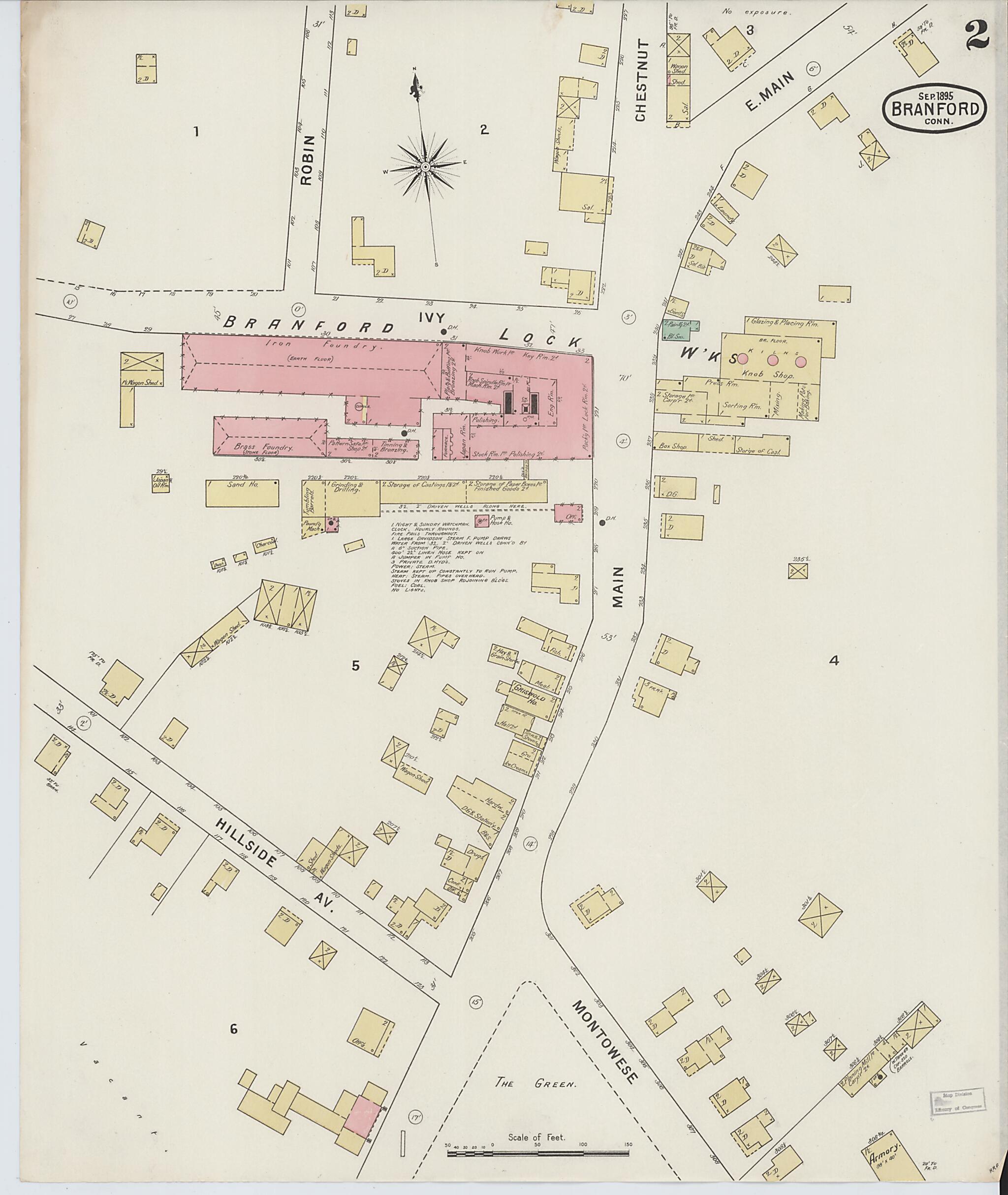 This old map of Branford, New Haven County, Connecticut was created by Sanborn Map Company in 1895