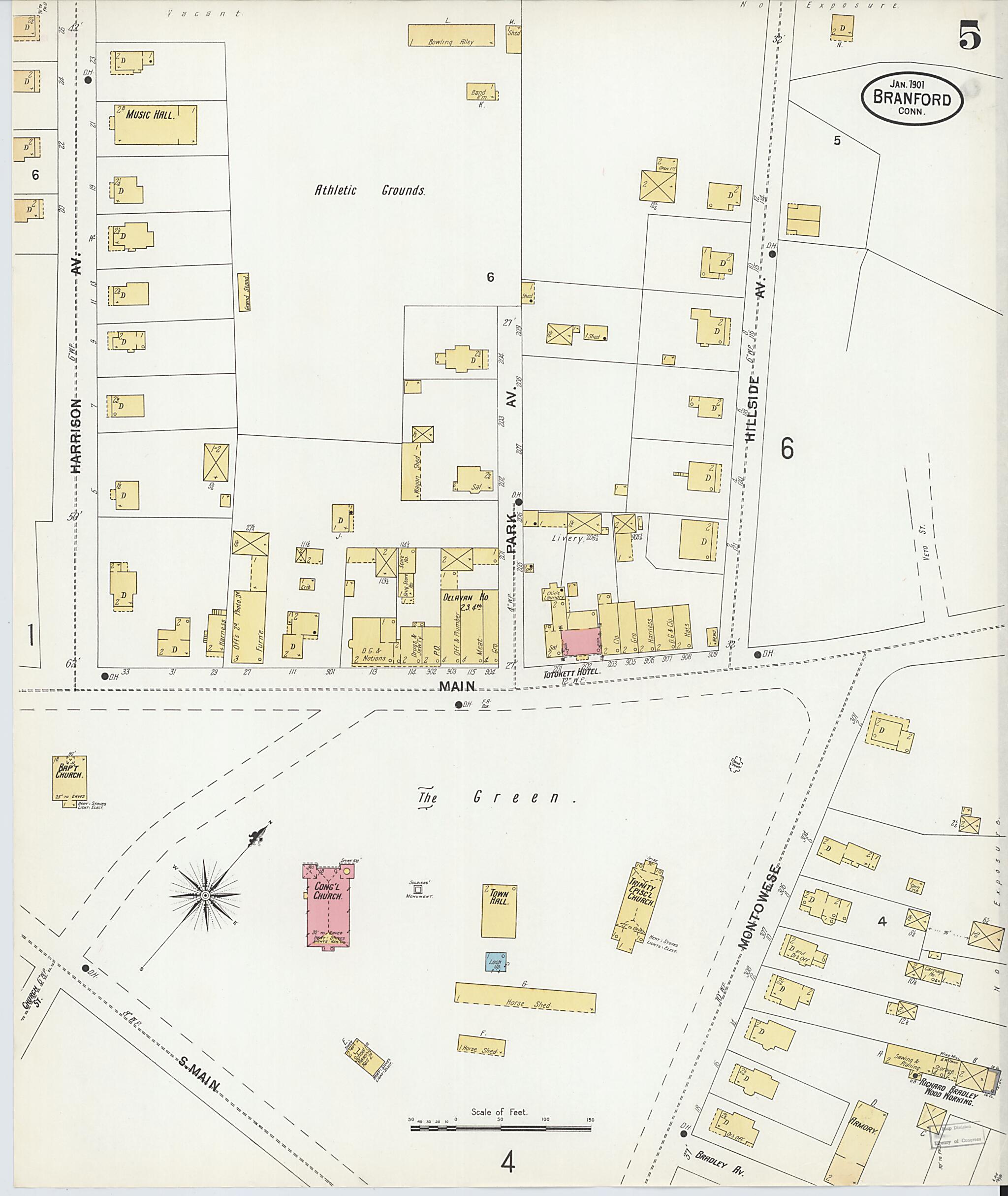 This old map of Branford, New Haven County, Connecticut was created by Sanborn Map Company in 1901