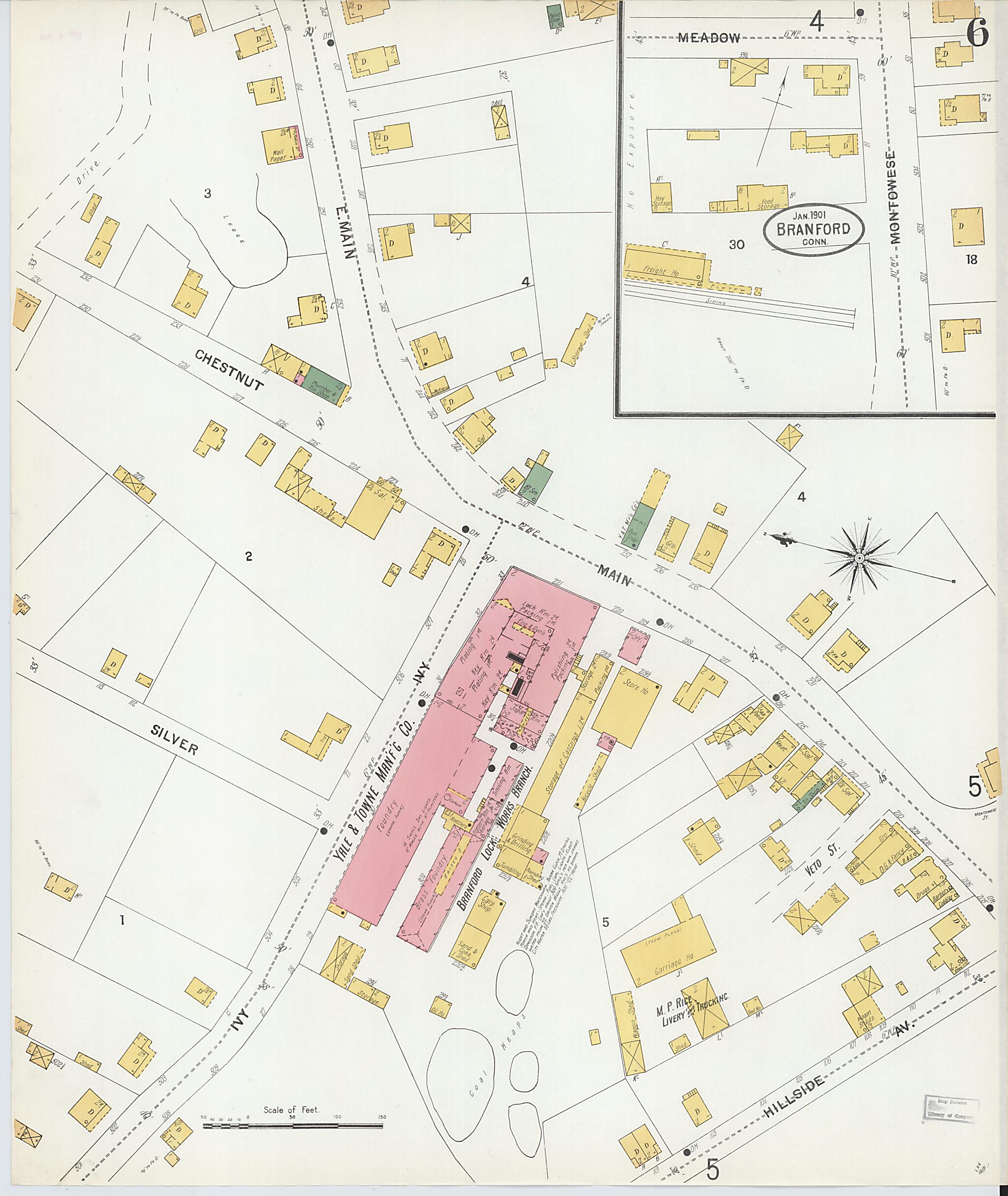 This old map of Branford, New Haven County, Connecticut was created by Sanborn Map Company in 1901