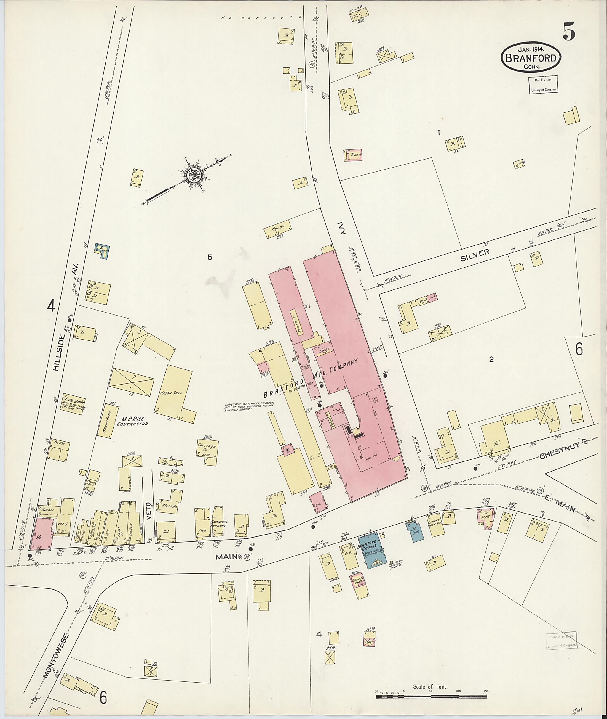 This old map of Branford, New Haven County, Connecticut was created by Sanborn Map Company in 1914