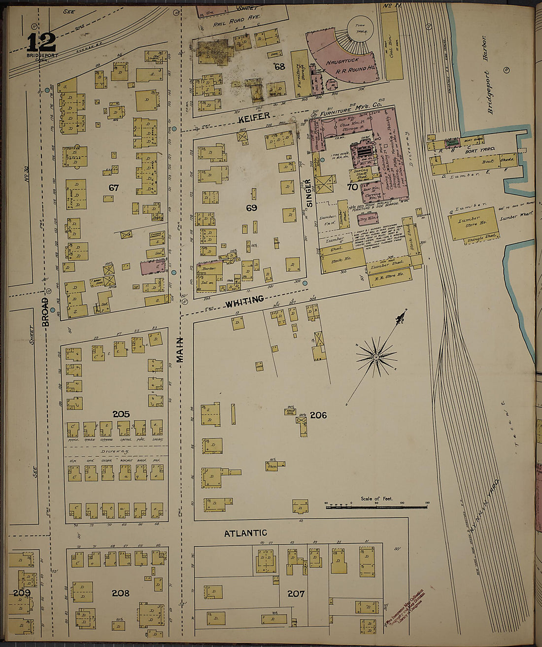 This old map of Bridgeport, Fairfield County, Connecticut was created by Sanborn Map Company in 1889