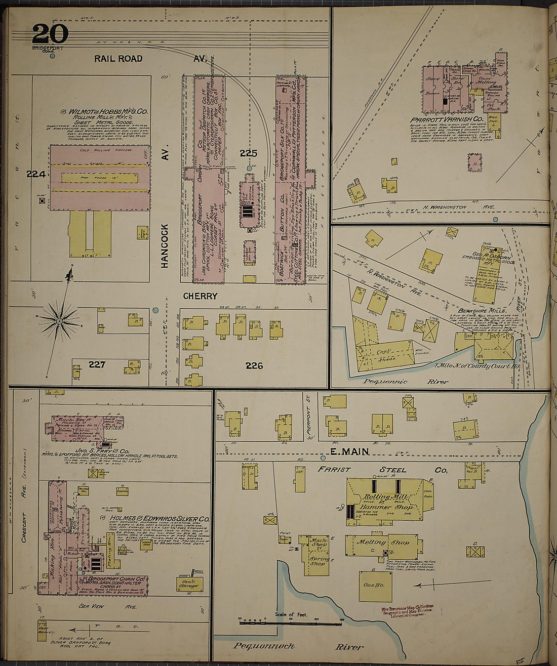 This old map of Bridgeport, Fairfield County, Connecticut was created by Sanborn Map Company in 1889
