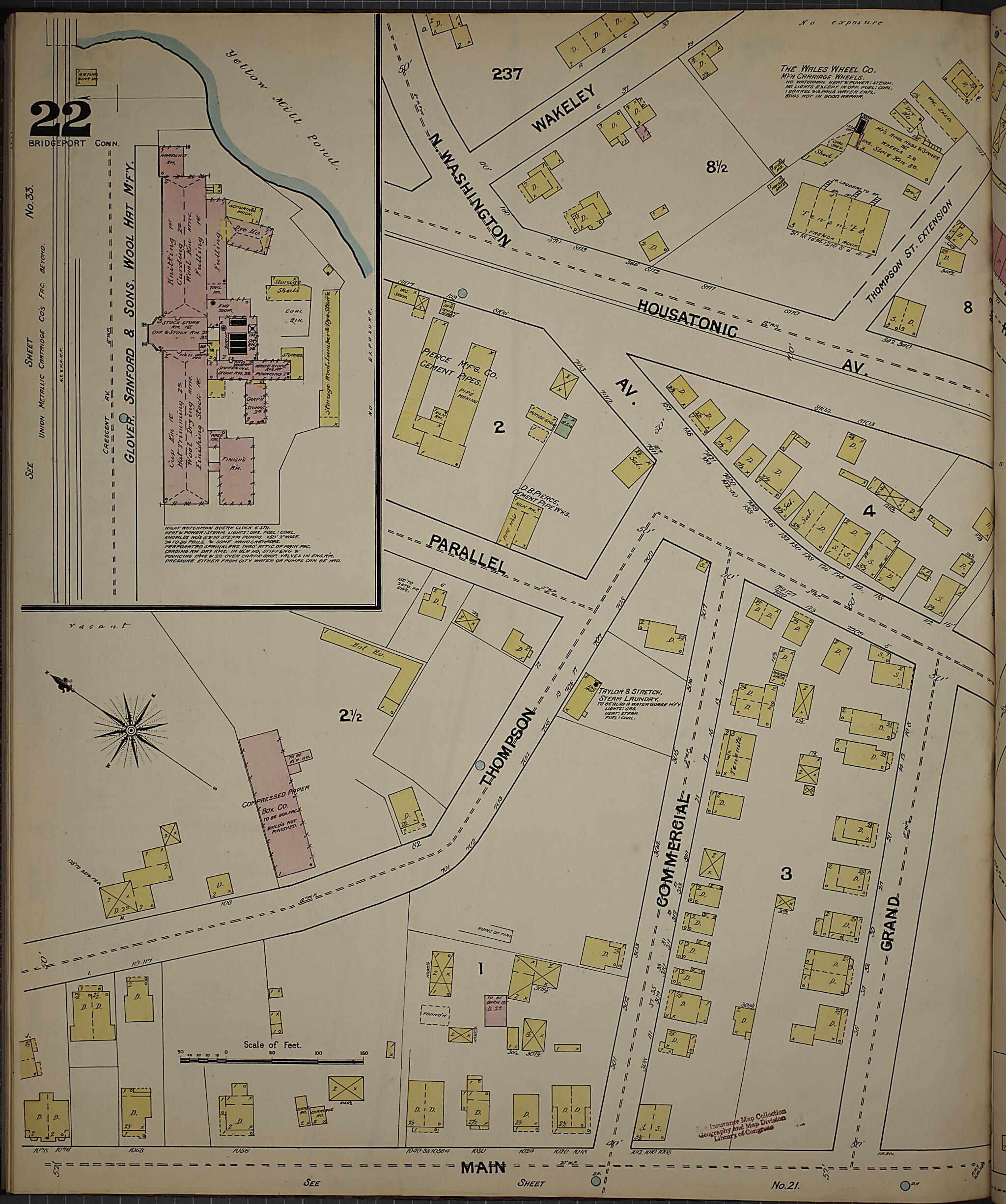 This old map of Bridgeport, Fairfield County, Connecticut was created by Sanborn Map Company in 1889