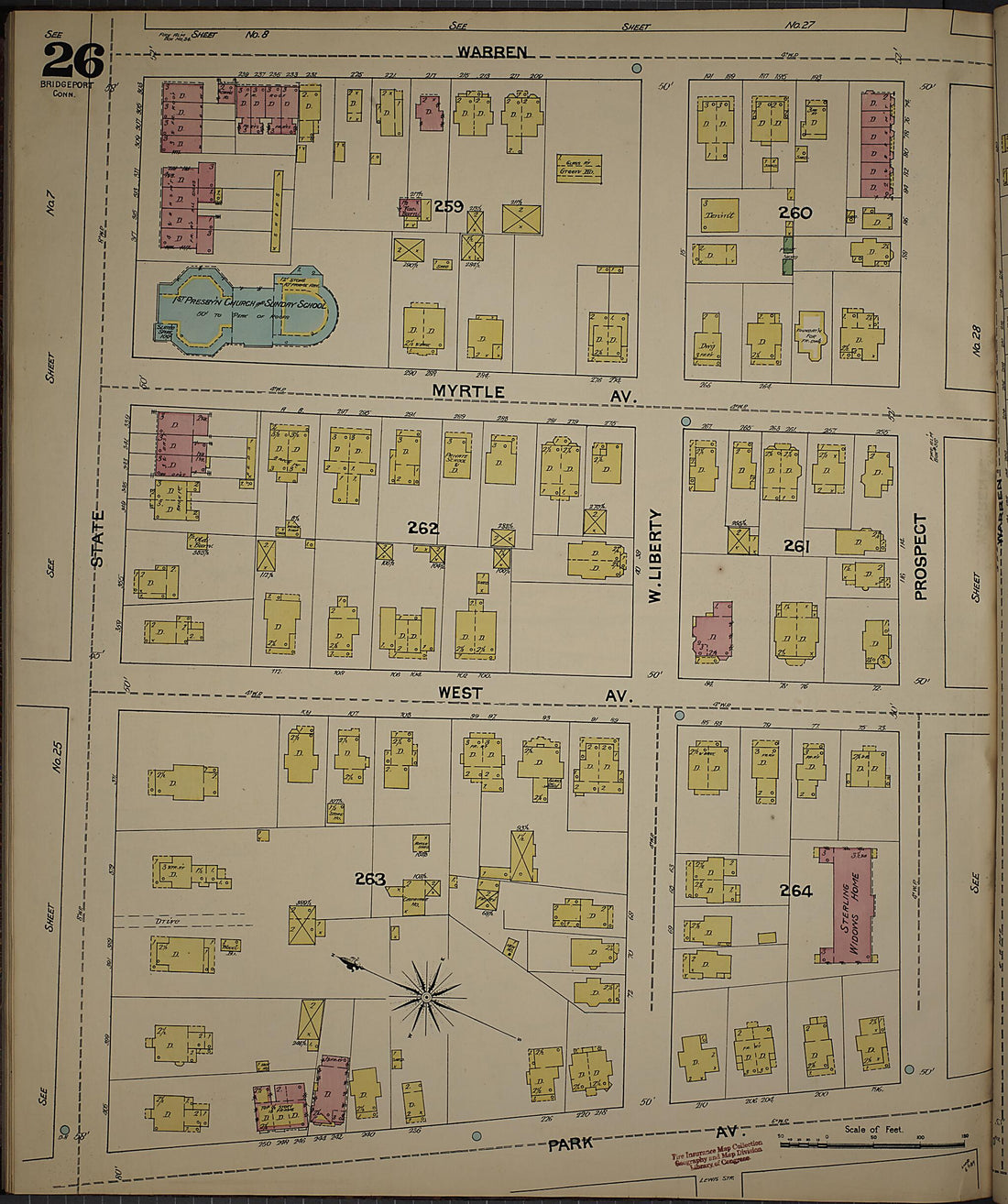 This old map of Bridgeport, Fairfield County, Connecticut was created by Sanborn Map Company in 1889