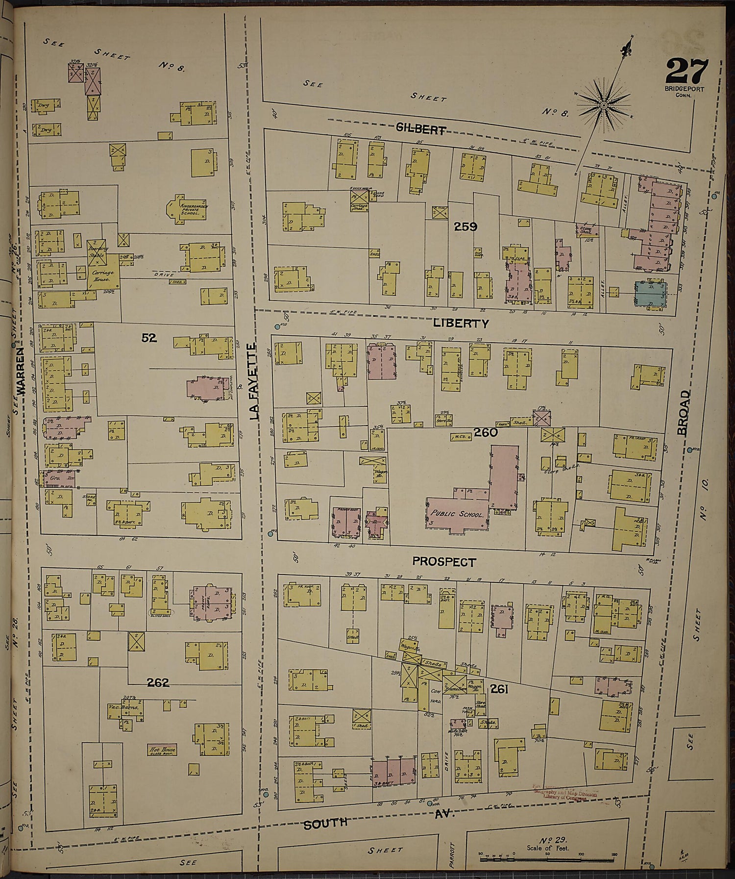 This old map of Bridgeport, Fairfield County, Connecticut was created by Sanborn Map Company in 1889