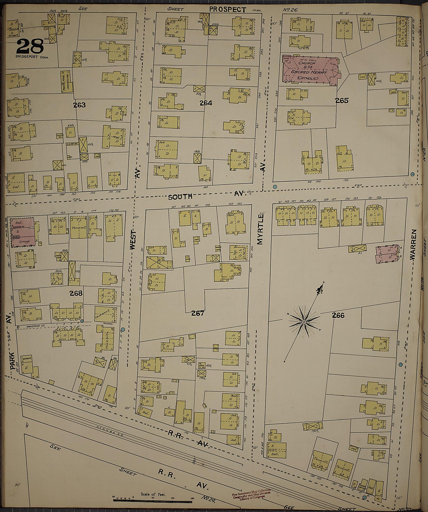 This old map of Bridgeport, Fairfield County, Connecticut was created by Sanborn Map Company in 1889