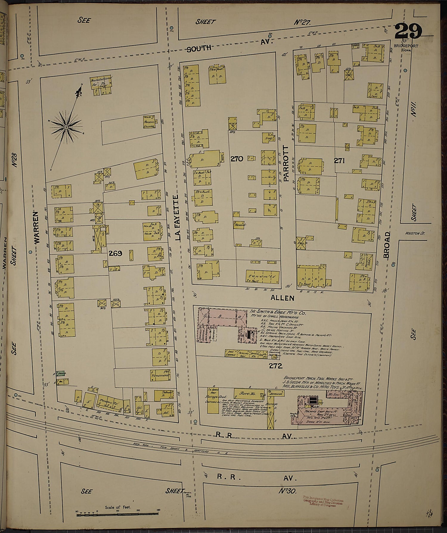 This old map of Bridgeport, Fairfield County, Connecticut was created by Sanborn Map Company in 1889
