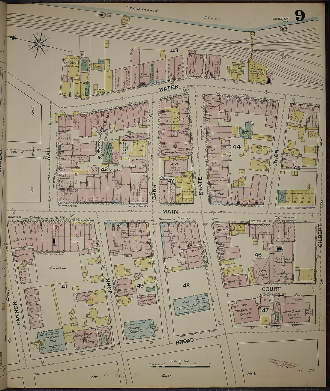 This old map of Bridgeport, Fairfield County, Connecticut was created by Sanborn Map Company in 1889