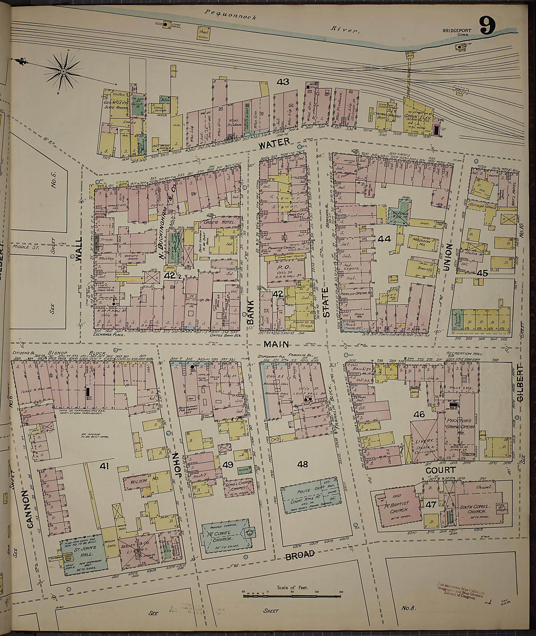 This old map of Bridgeport, Fairfield County, Connecticut was created by Sanborn Map Company in 1889