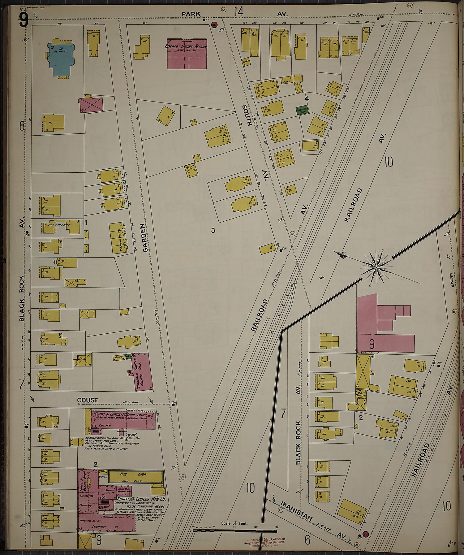 This old map of Bridgeport, Fairfield County, Connecticut was created by Sanborn Map Company in 1898