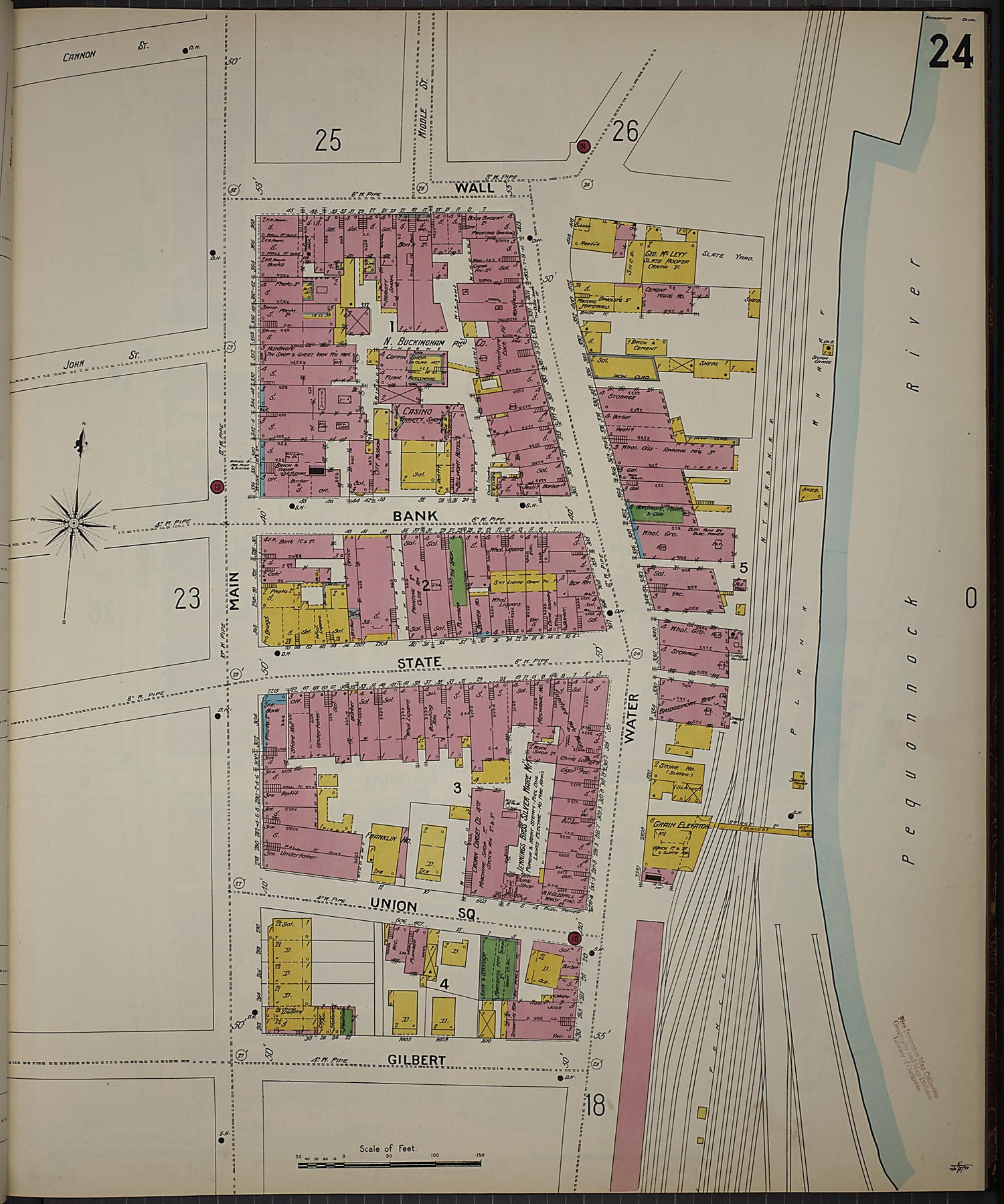 This old map of Bridgeport, Fairfield County, Connecticut was created by Sanborn Map Company in 1898