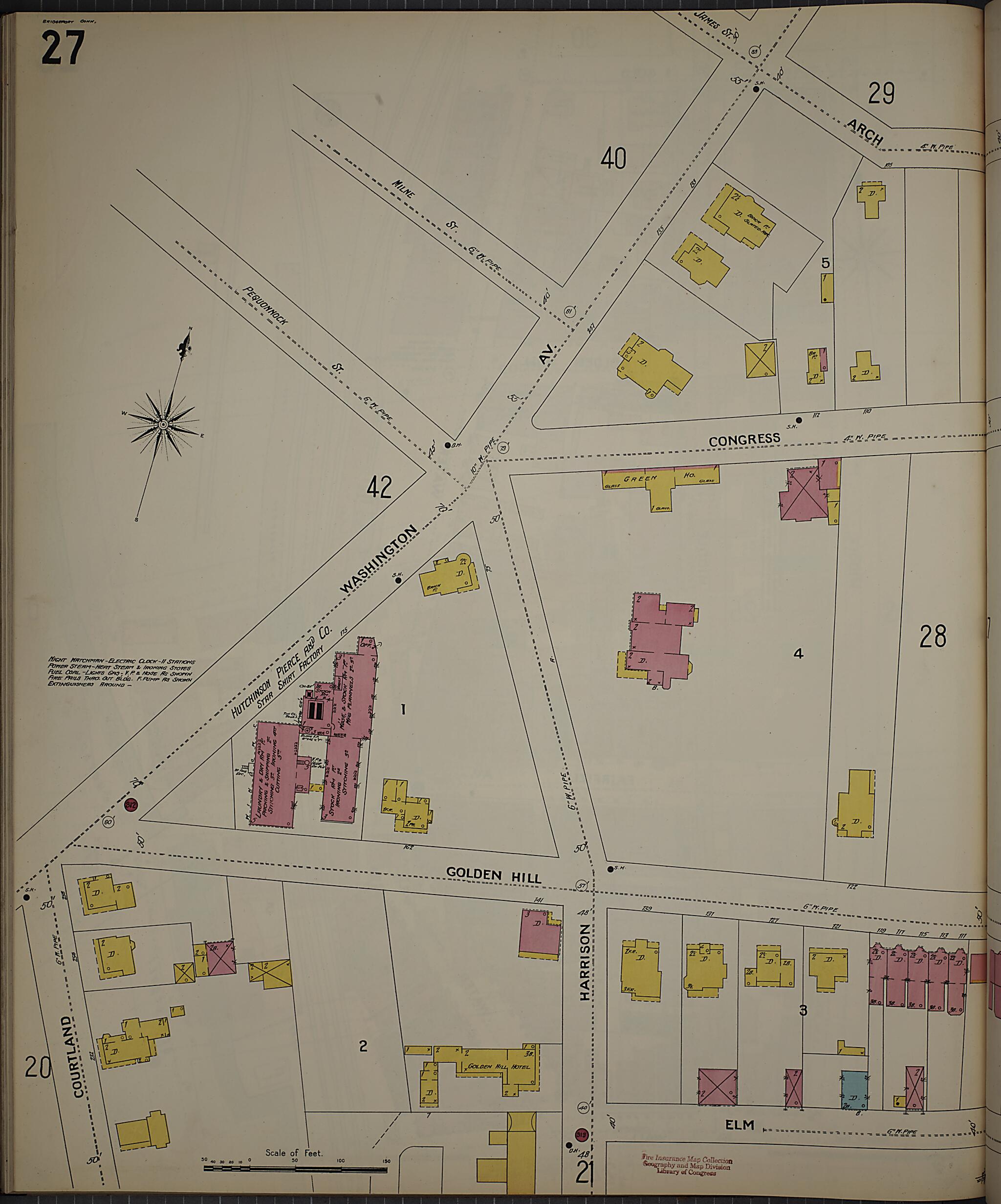 This old map of Bridgeport, Fairfield County, Connecticut was created by Sanborn Map Company in 1898