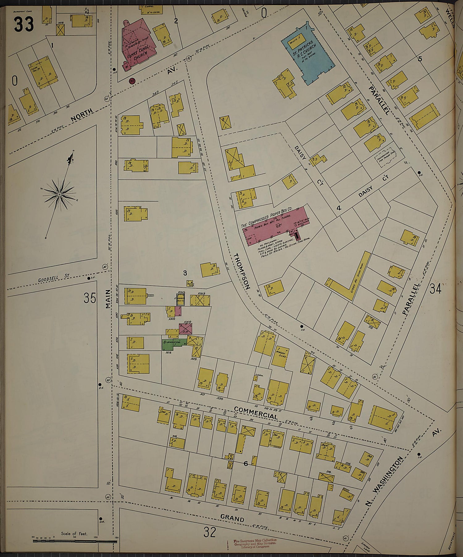 This old map of Bridgeport, Fairfield County, Connecticut was created by Sanborn Map Company in 1898