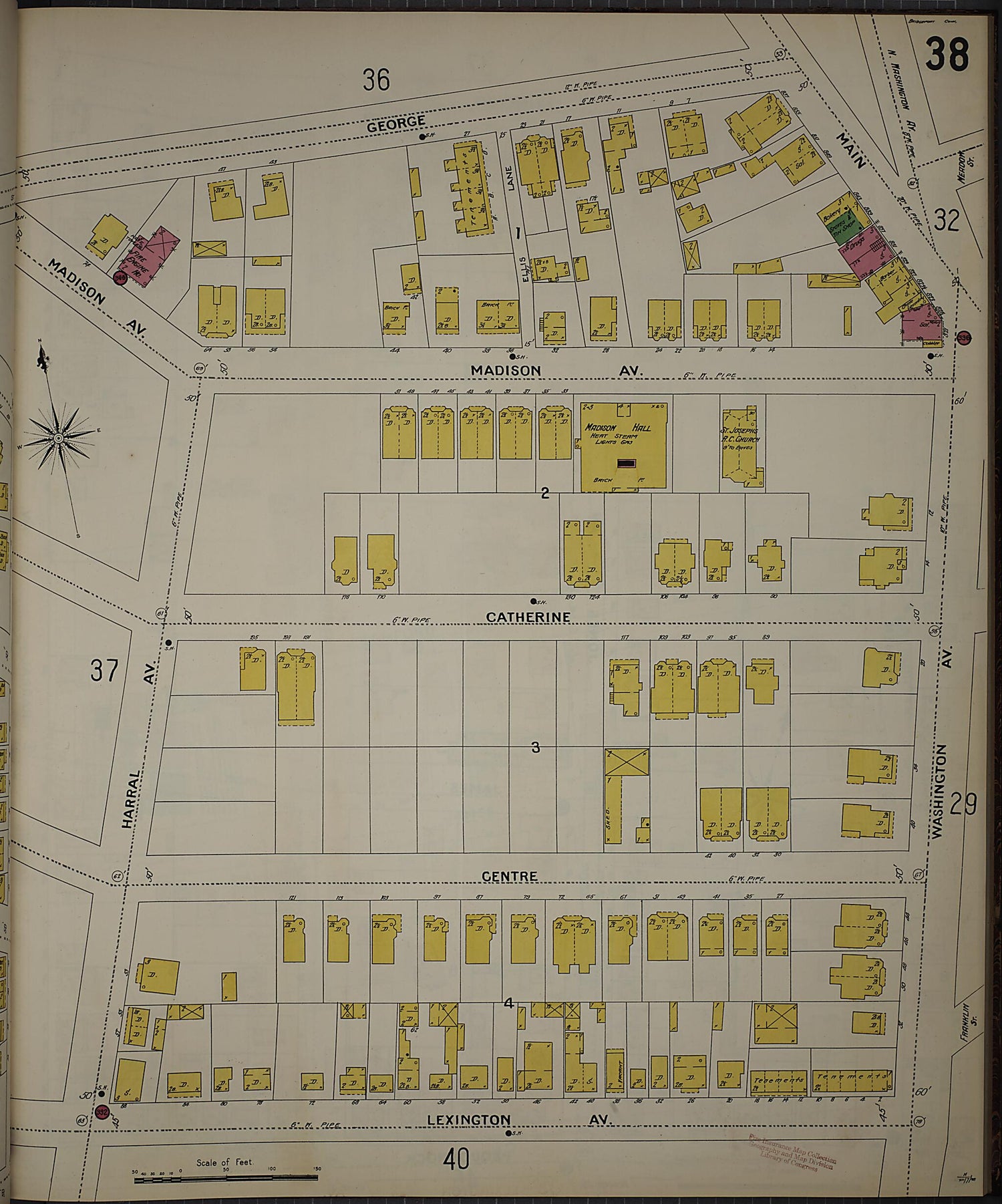 This old map of Bridgeport, Fairfield County, Connecticut was created by Sanborn Map Company in 1898