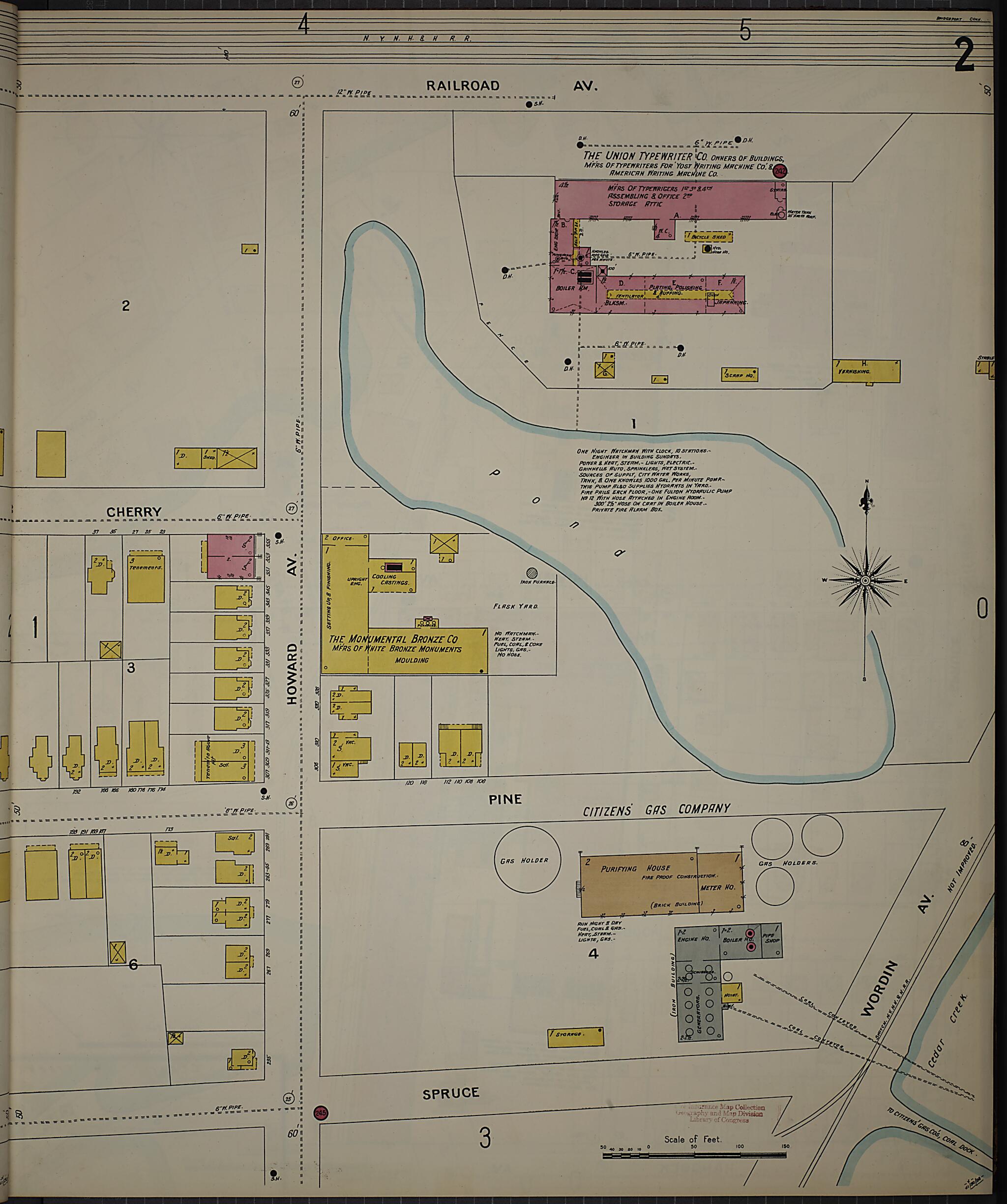This old map of Bridgeport, Fairfield County, Connecticut was created by Sanborn Map Company in 1898