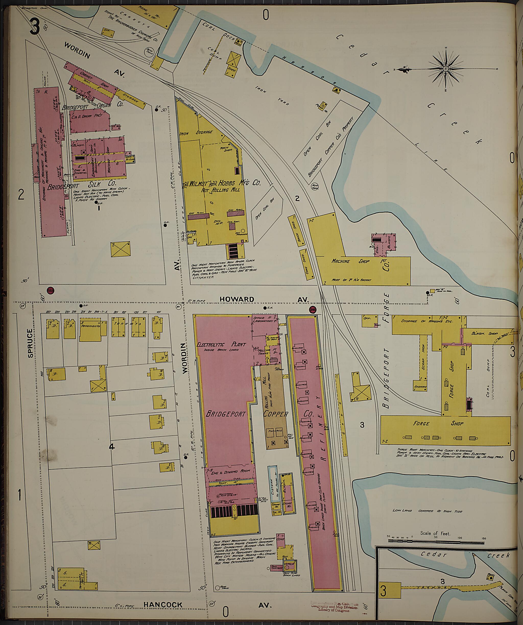 This old map of Bridgeport, Fairfield County, Connecticut was created by Sanborn Map Company in 1898