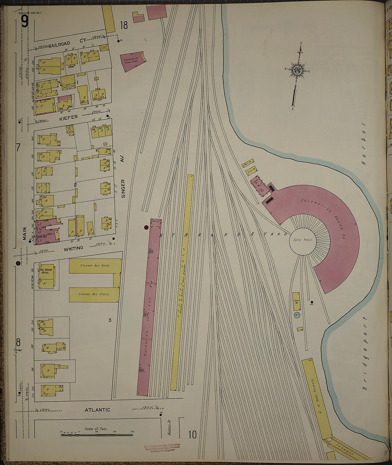 This old map of Bridgeport, Fairfield County, Connecticut was created by Sanborn Map Company in 1913