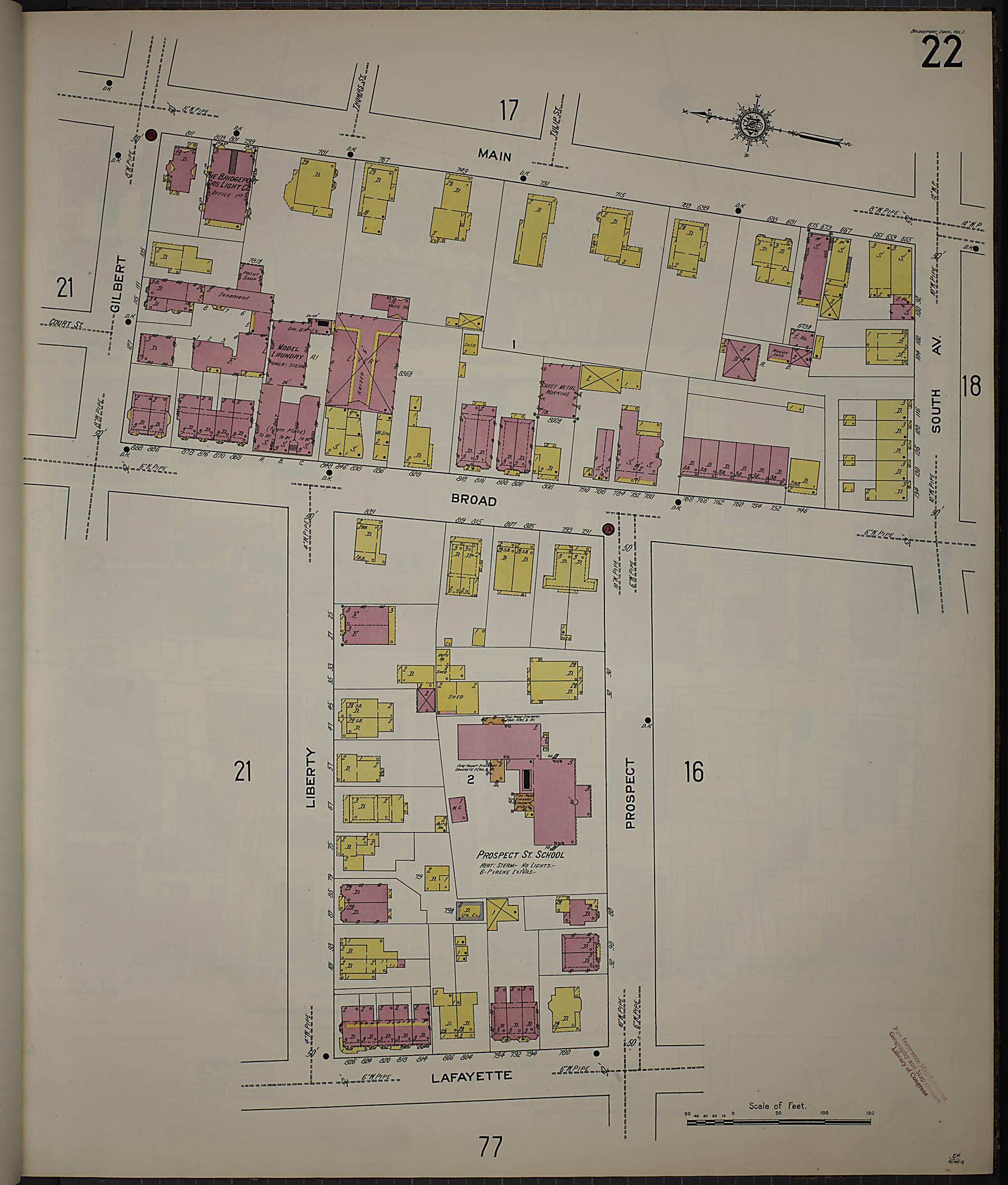 This old map of Bridgeport, Fairfield County, Connecticut was created by Sanborn Map Company in 1913