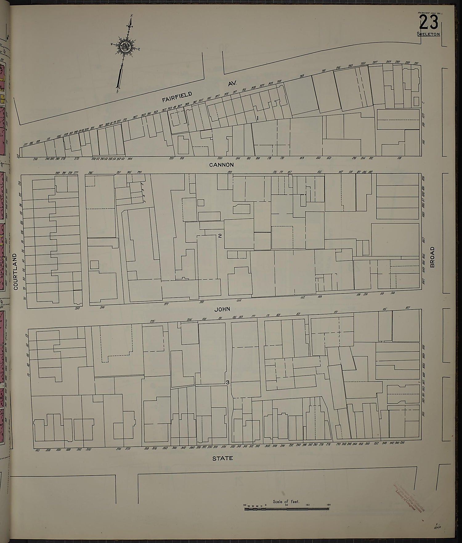 This old map of Bridgeport, Fairfield County, Connecticut was created by Sanborn Map Company in 1913
