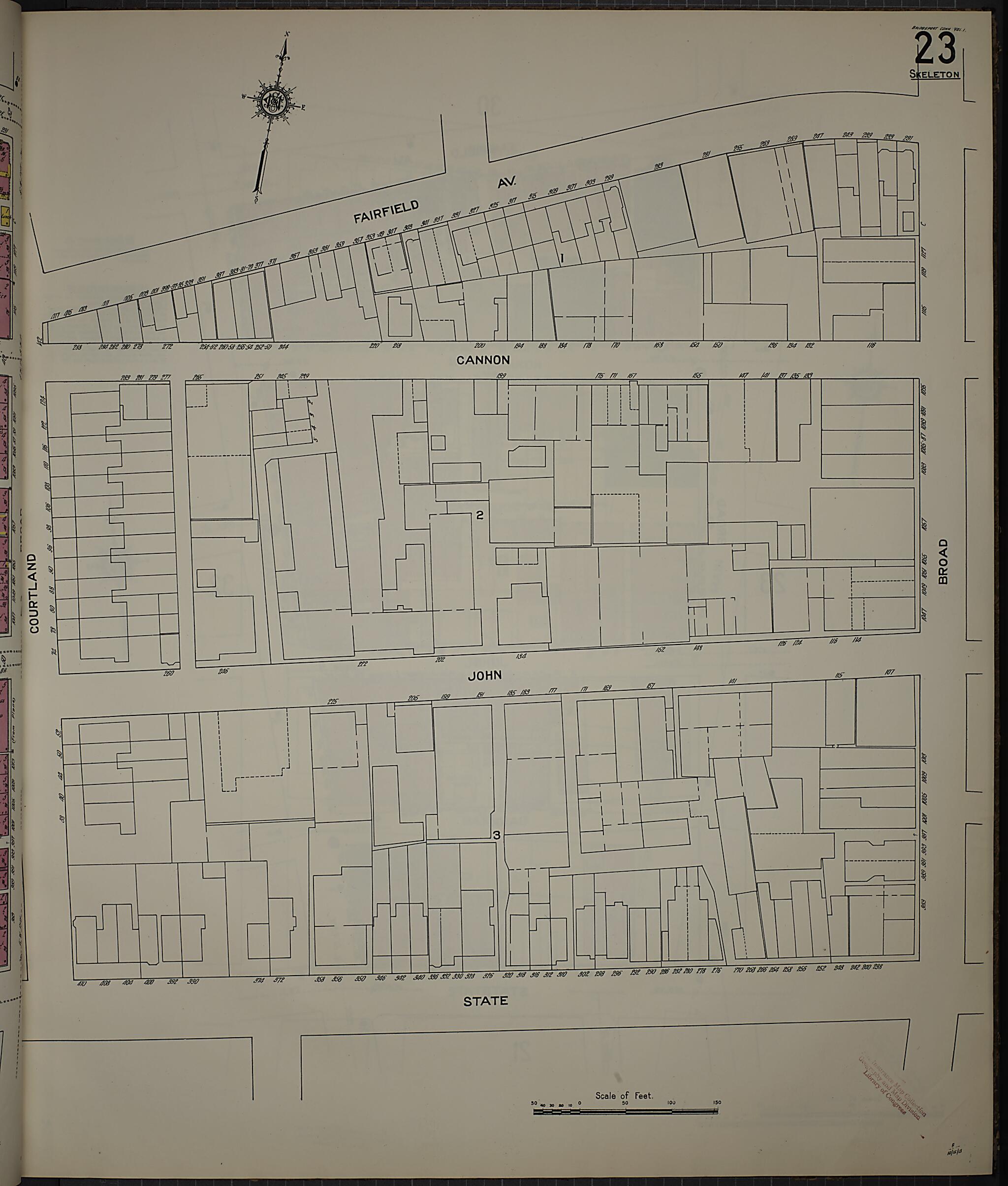 This old map of Bridgeport, Fairfield County, Connecticut was created by Sanborn Map Company in 1913