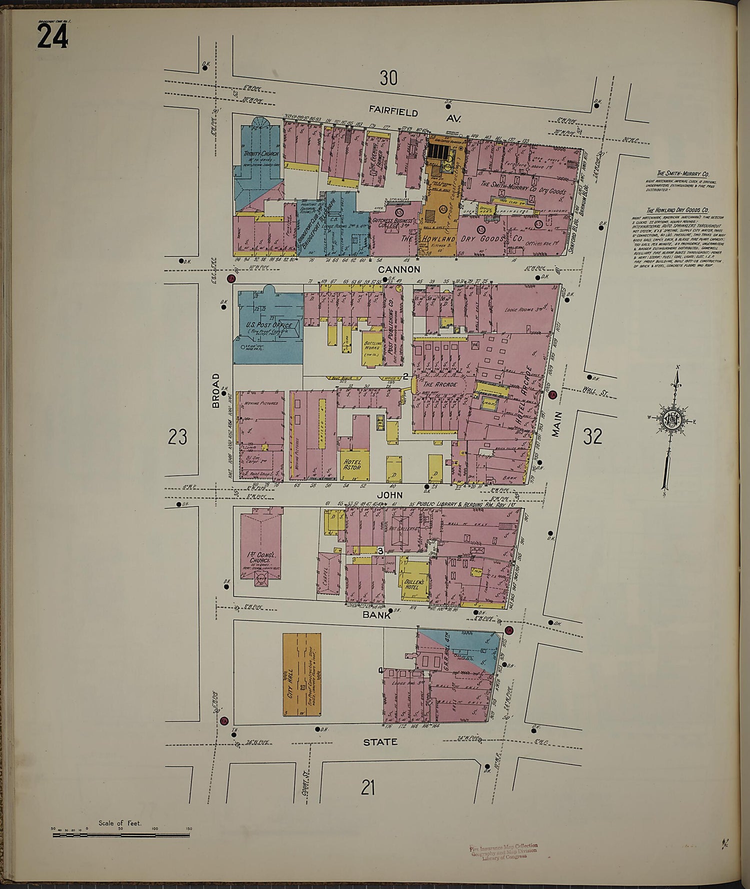 This old map of Bridgeport, Fairfield County, Connecticut was created by Sanborn Map Company in 1913