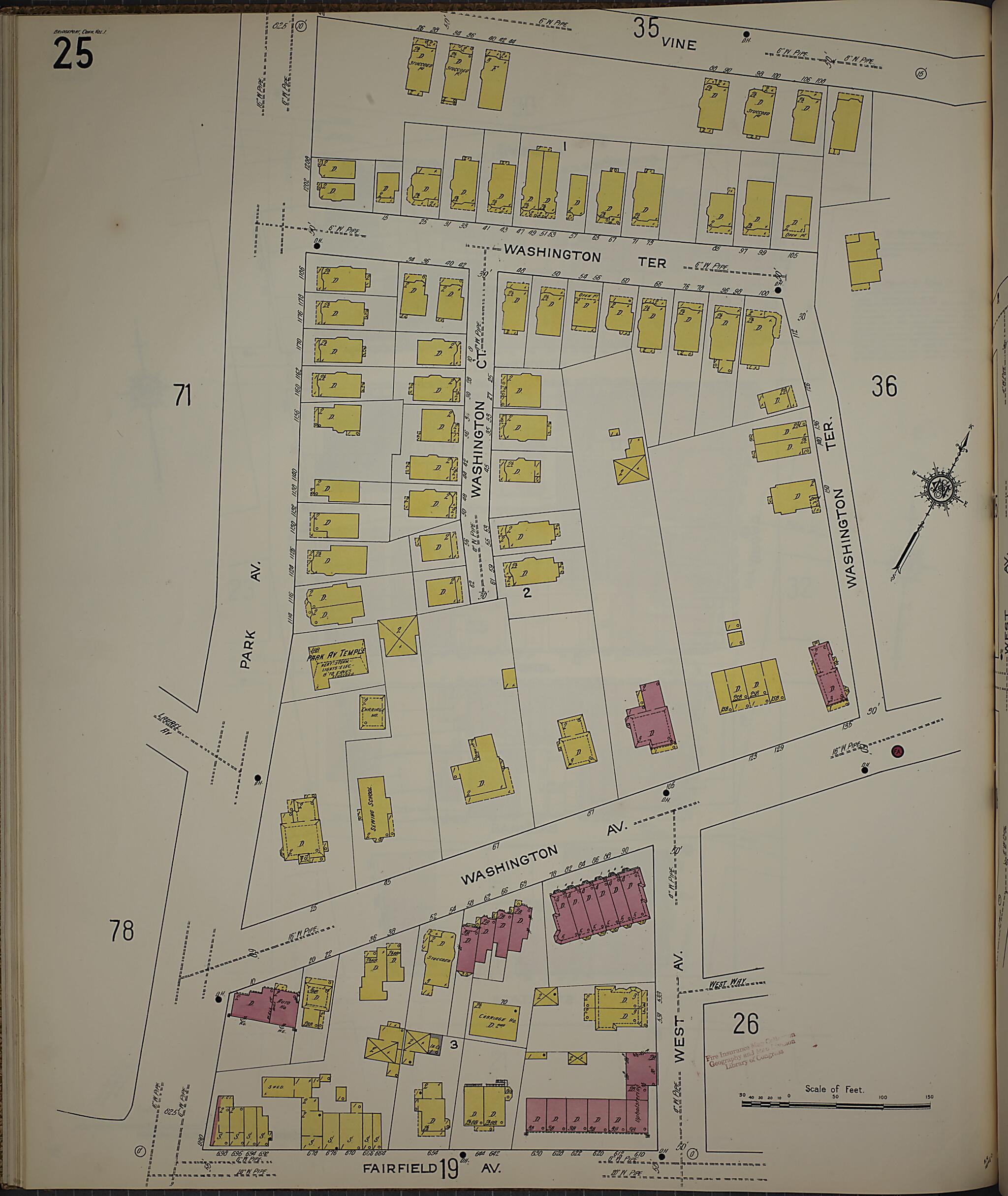 This old map of Bridgeport, Fairfield County, Connecticut was created by Sanborn Map Company in 1913