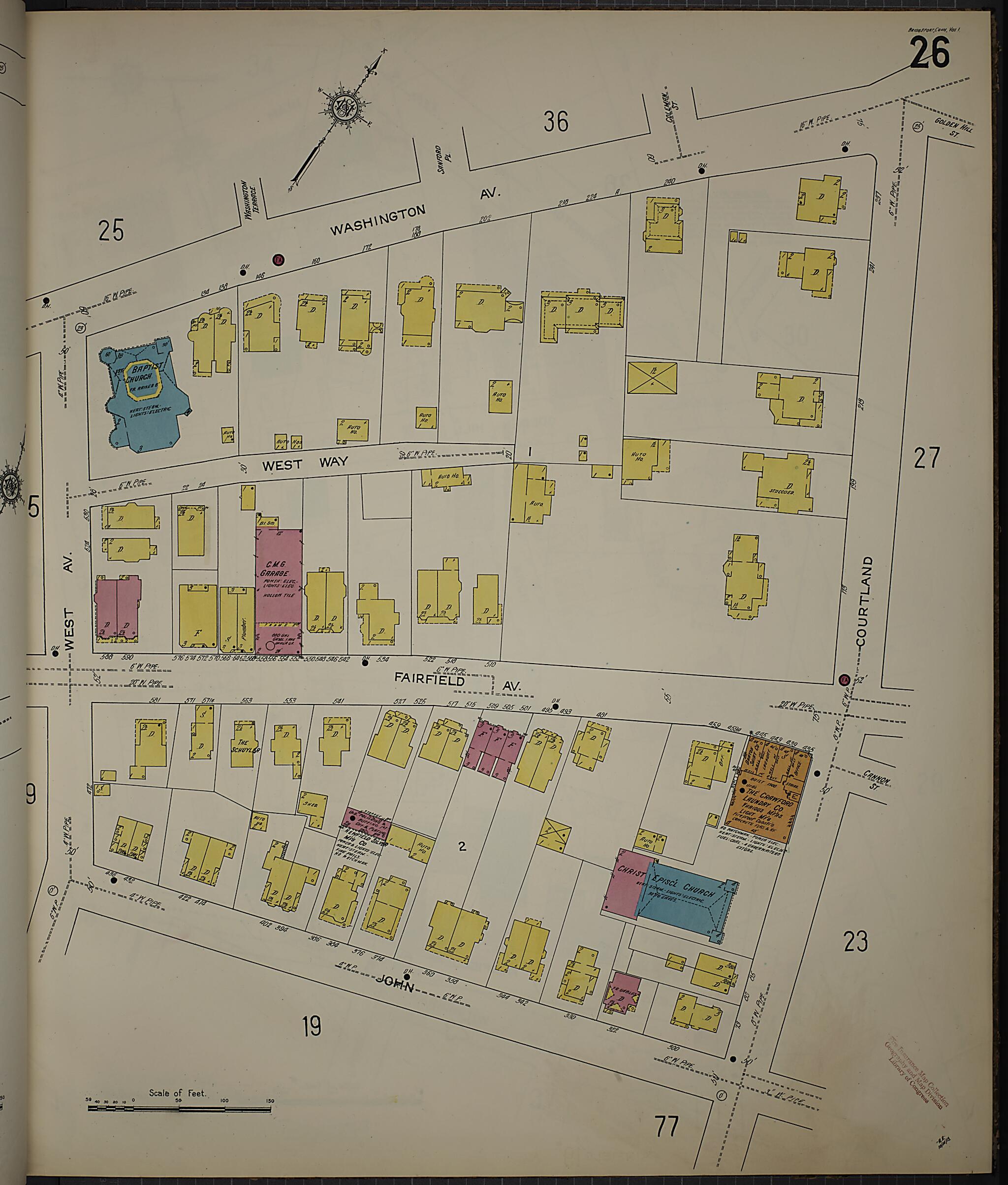 This old map of Bridgeport, Fairfield County, Connecticut was created by Sanborn Map Company in 1913