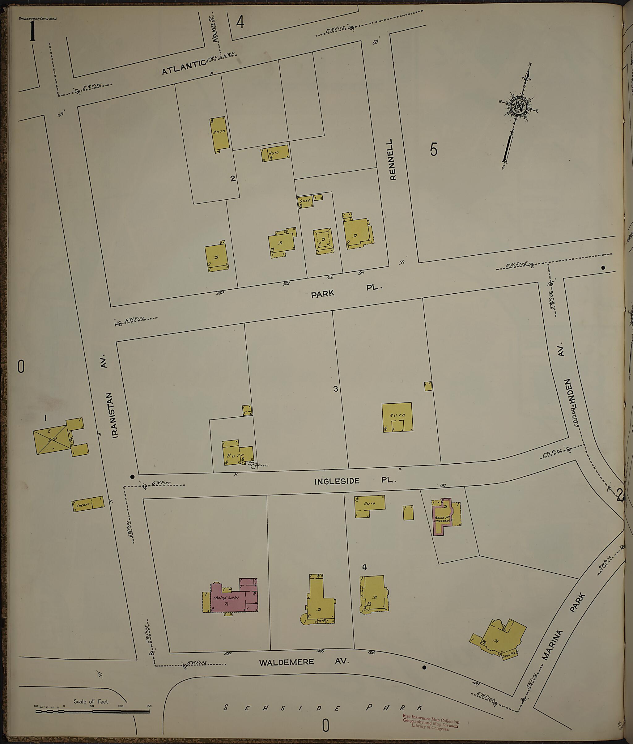 This old map of Bridgeport, Fairfield County, Connecticut was created by Sanborn Map Company in 1913