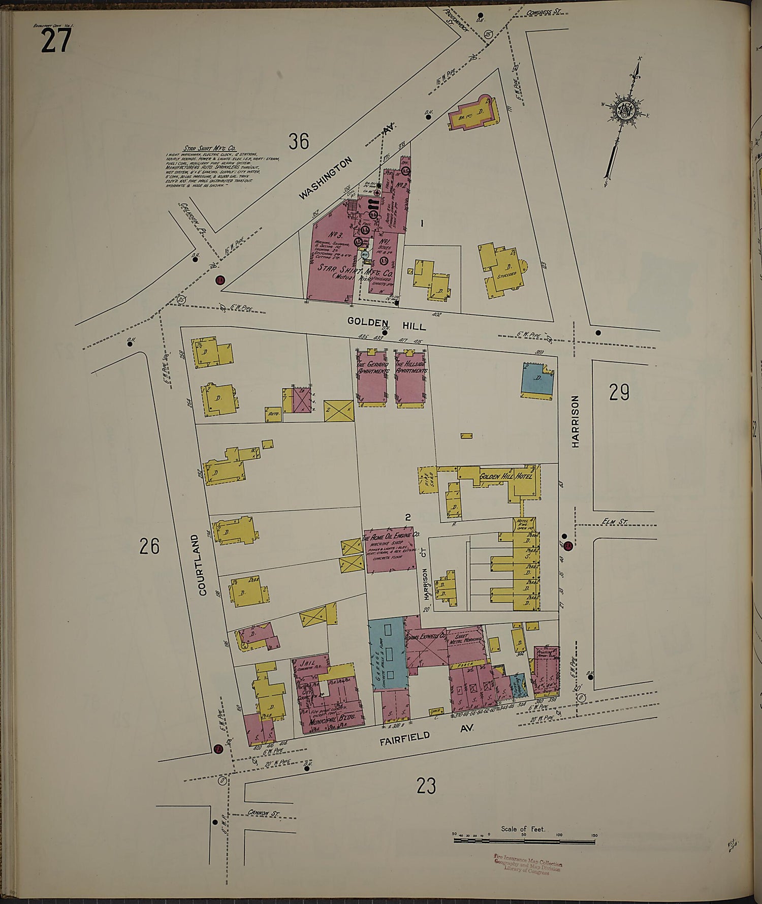 This old map of Bridgeport, Fairfield County, Connecticut was created by Sanborn Map Company in 1913