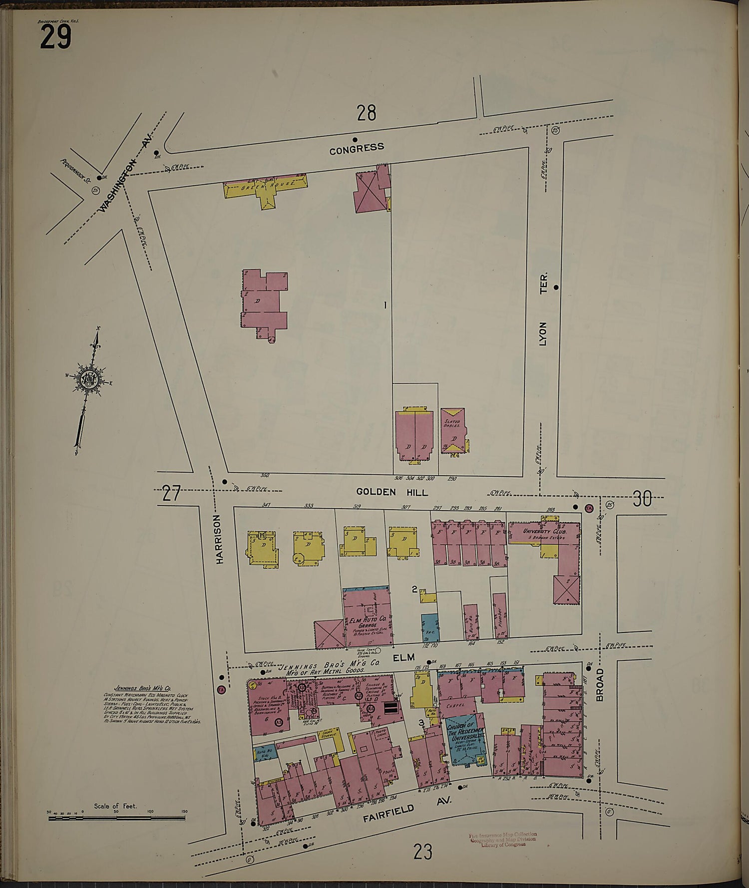 This old map of Bridgeport, Fairfield County, Connecticut was created by Sanborn Map Company in 1913