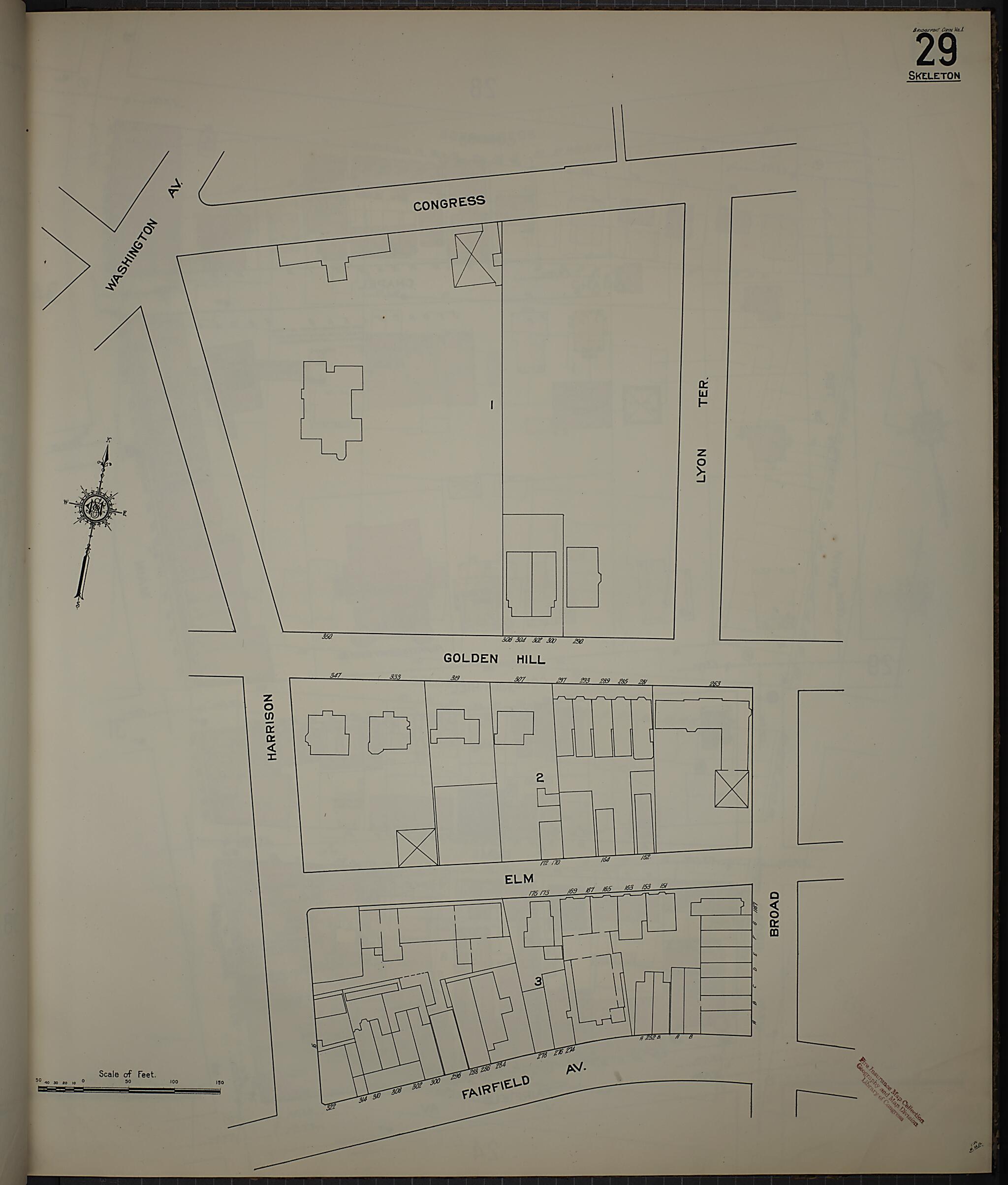 This old map of Bridgeport, Fairfield County, Connecticut was created by Sanborn Map Company in 1913