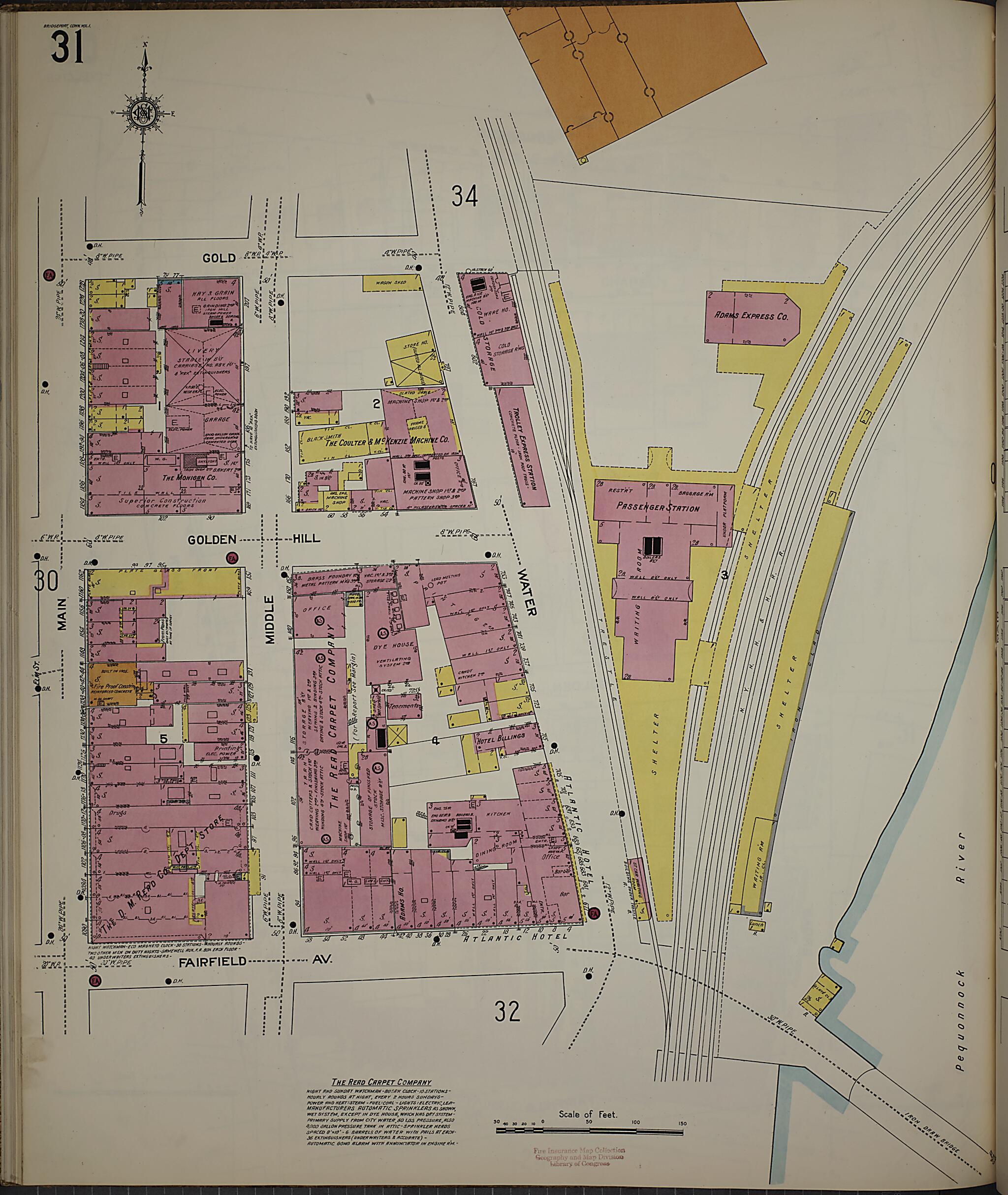 This old map of Bridgeport, Fairfield County, Connecticut was created by Sanborn Map Company in 1913