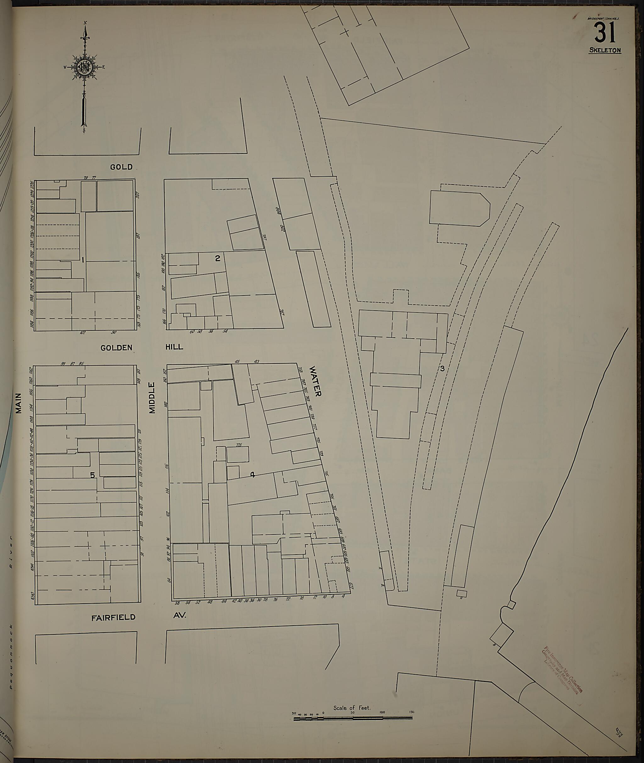 This old map of Bridgeport, Fairfield County, Connecticut was created by Sanborn Map Company in 1913