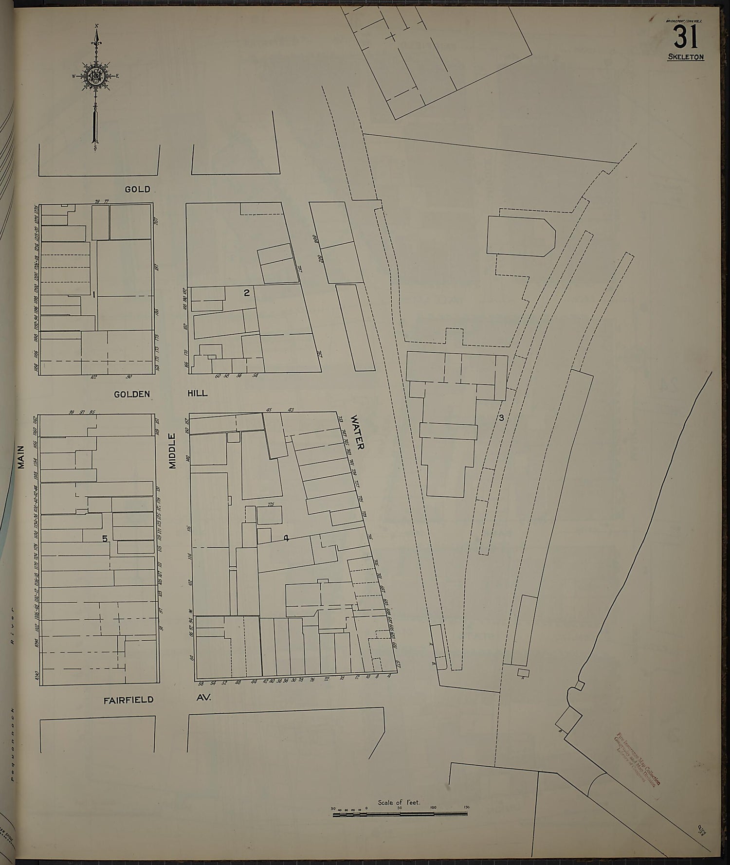 This old map of Bridgeport, Fairfield County, Connecticut was created by Sanborn Map Company in 1913