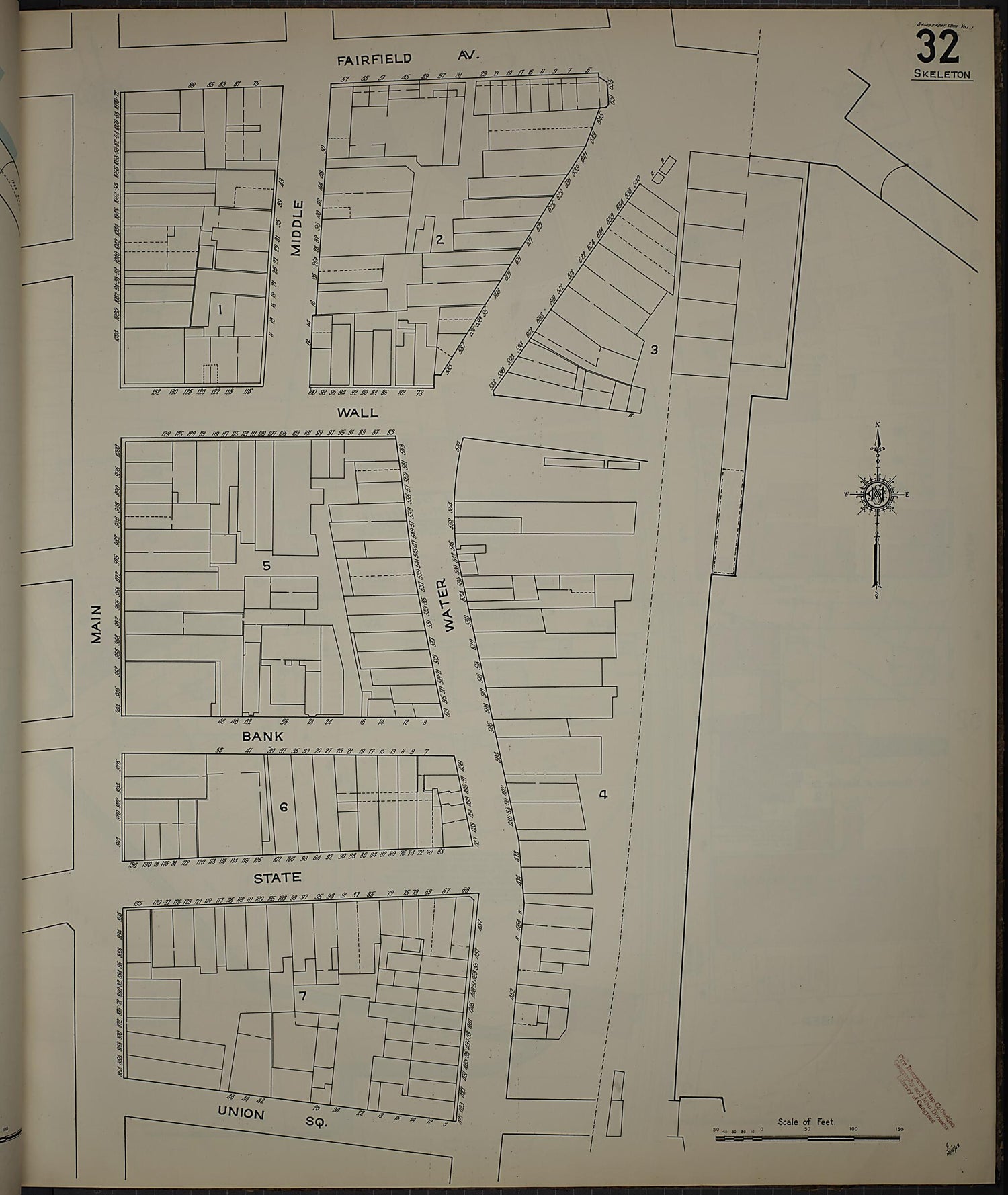 This old map of Bridgeport, Fairfield County, Connecticut was created by Sanborn Map Company in 1913