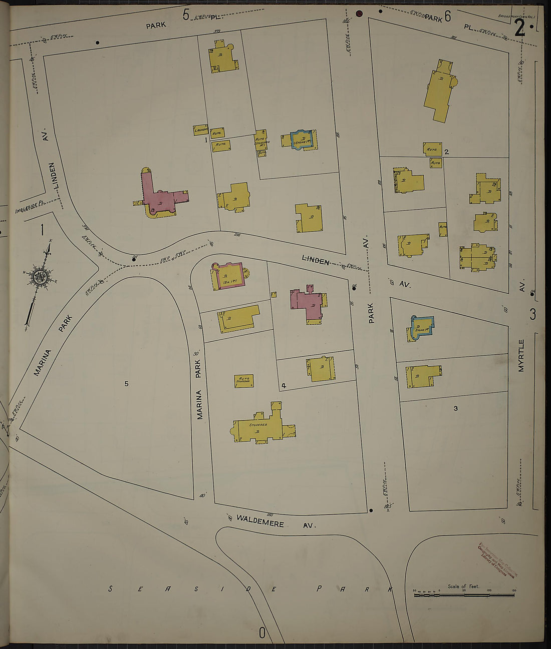 This old map of Bridgeport, Fairfield County, Connecticut was created by Sanborn Map Company in 1913