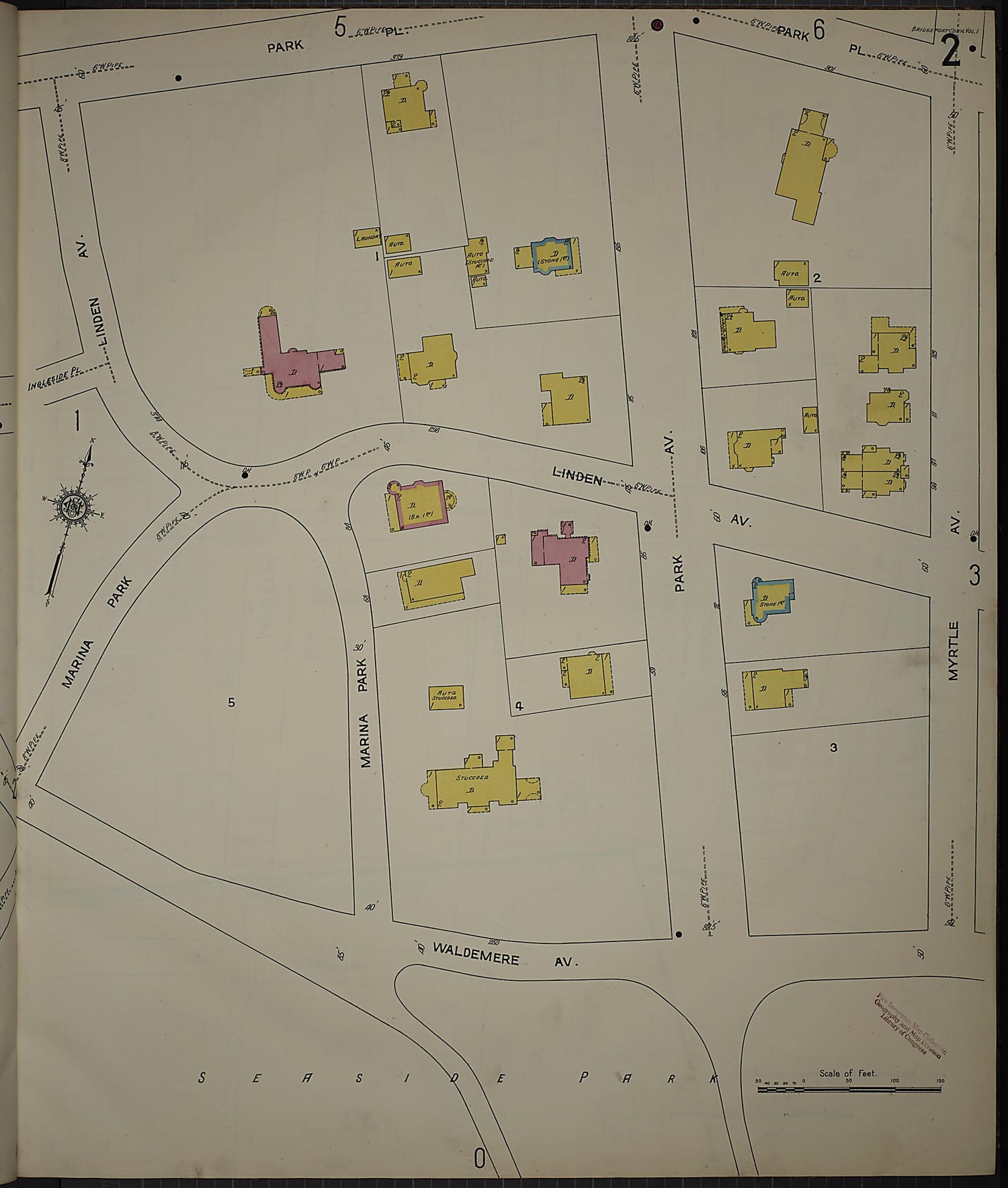 This old map of Bridgeport, Fairfield County, Connecticut was created by Sanborn Map Company in 1913