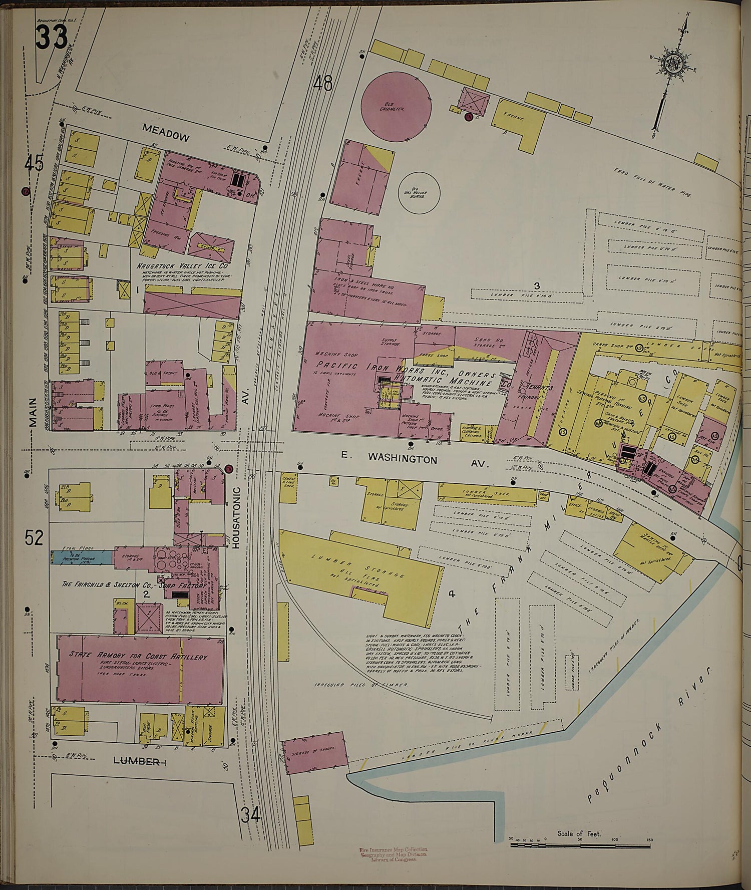 This old map of Bridgeport, Fairfield County, Connecticut was created by Sanborn Map Company in 1913