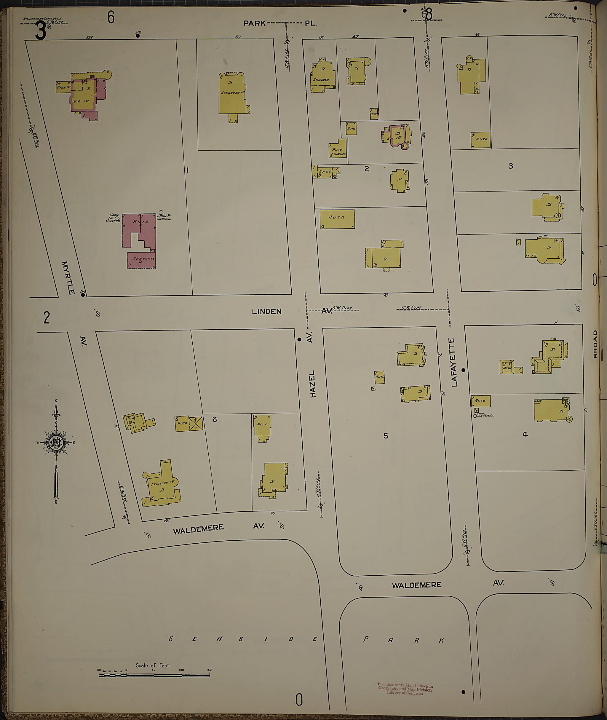 This old map of Bridgeport, Fairfield County, Connecticut was created by Sanborn Map Company in 1913