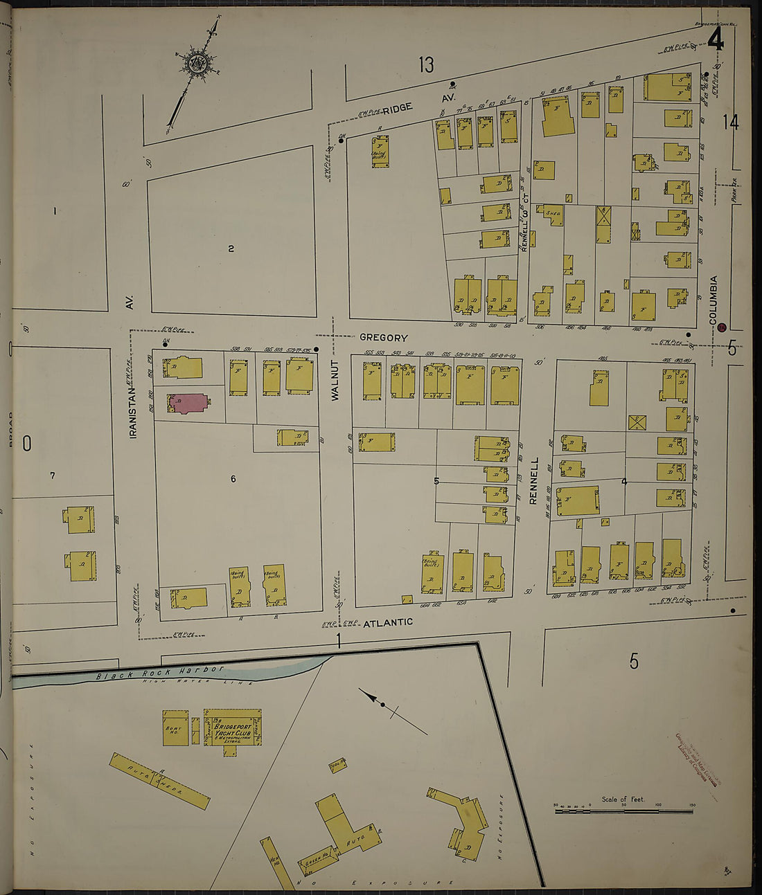 This old map of Bridgeport, Fairfield County, Connecticut was created by Sanborn Map Company in 1913