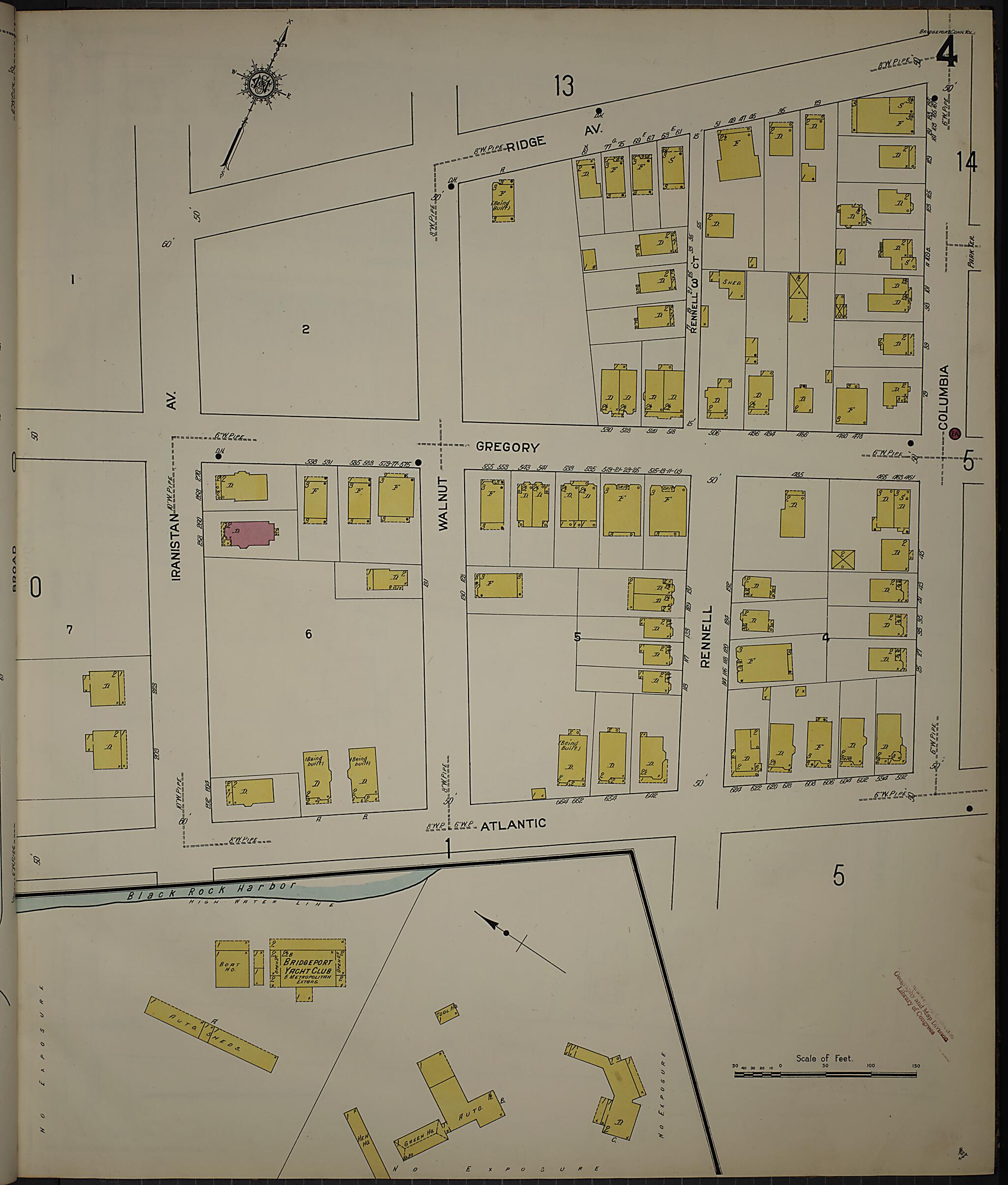 This old map of Bridgeport, Fairfield County, Connecticut was created by Sanborn Map Company in 1913