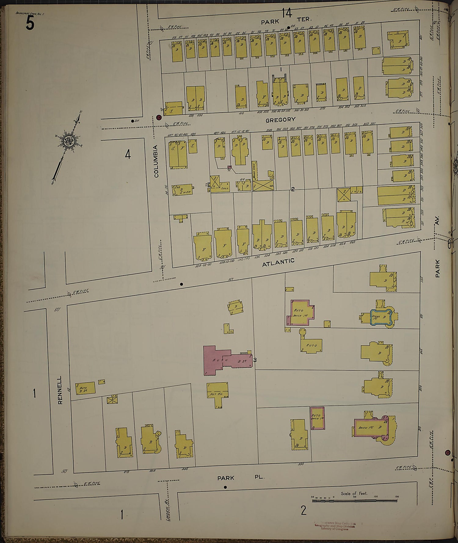 This old map of Bridgeport, Fairfield County, Connecticut was created by Sanborn Map Company in 1913