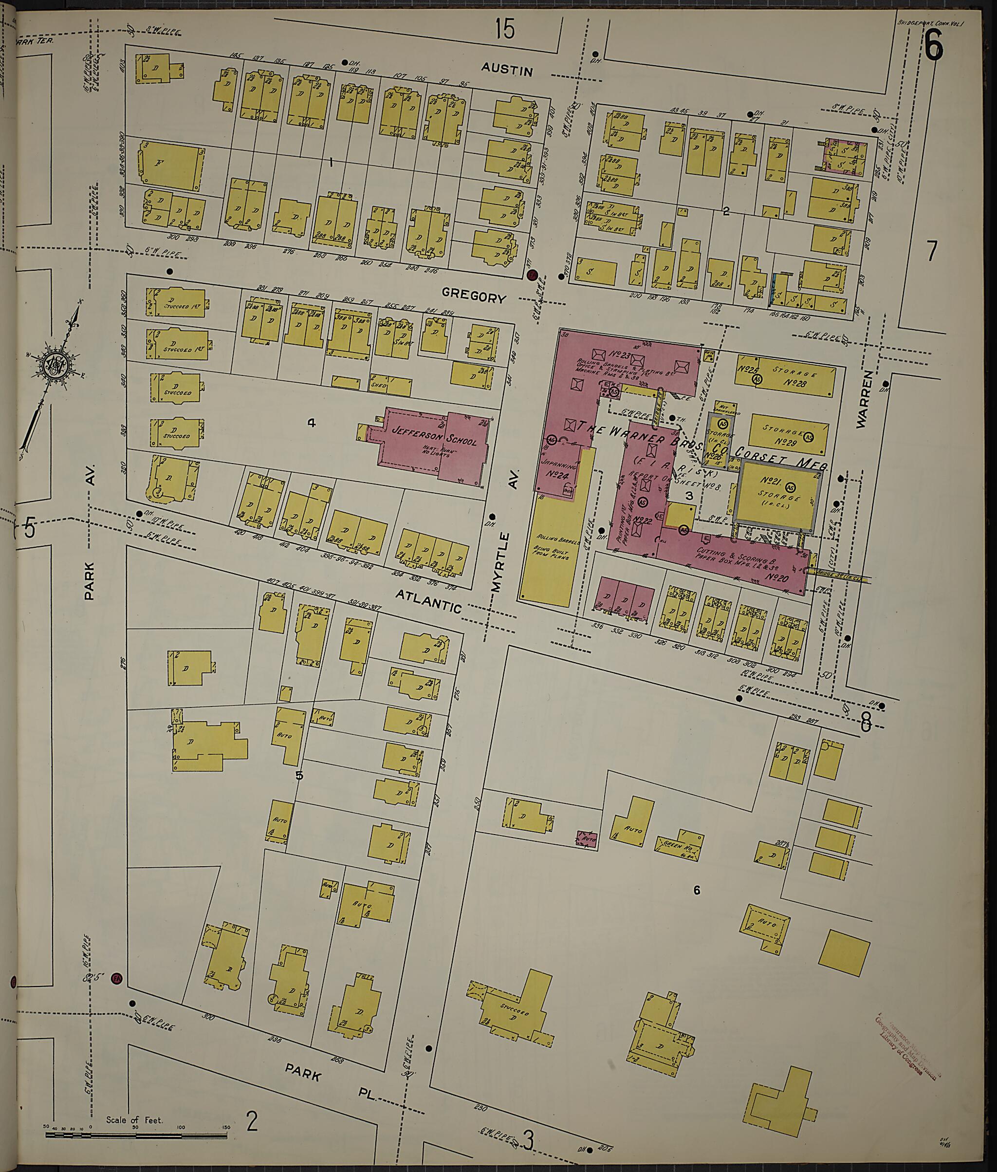 This old map of Bridgeport, Fairfield County, Connecticut was created by Sanborn Map Company in 1913