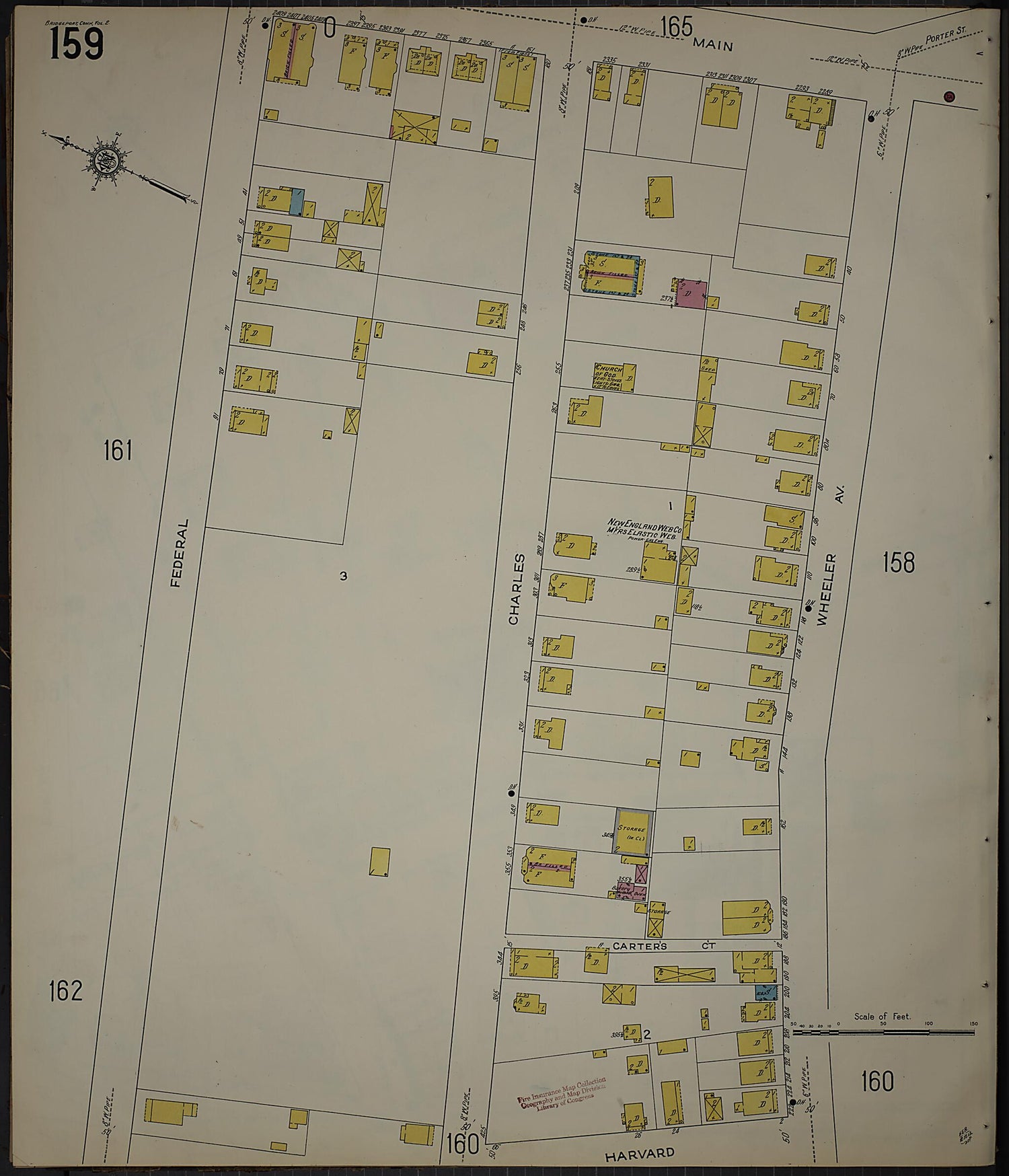 This old map of Bridgeport, Fairfield County, Connecticut was created by Sanborn Map Company in 1913
