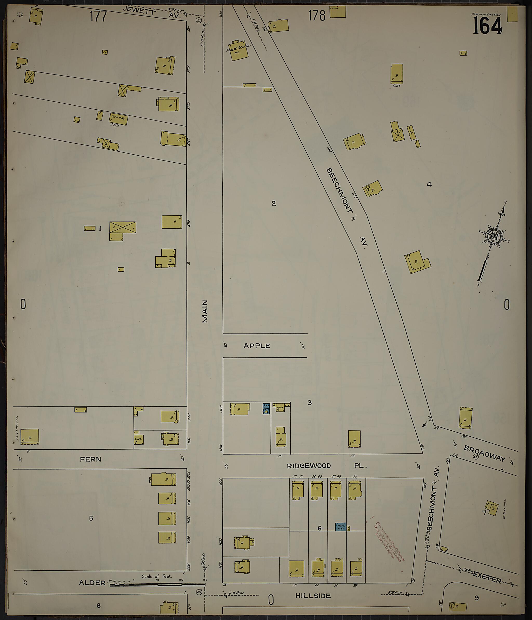This old map of Bridgeport, Fairfield County, Connecticut was created by Sanborn Map Company in 1913