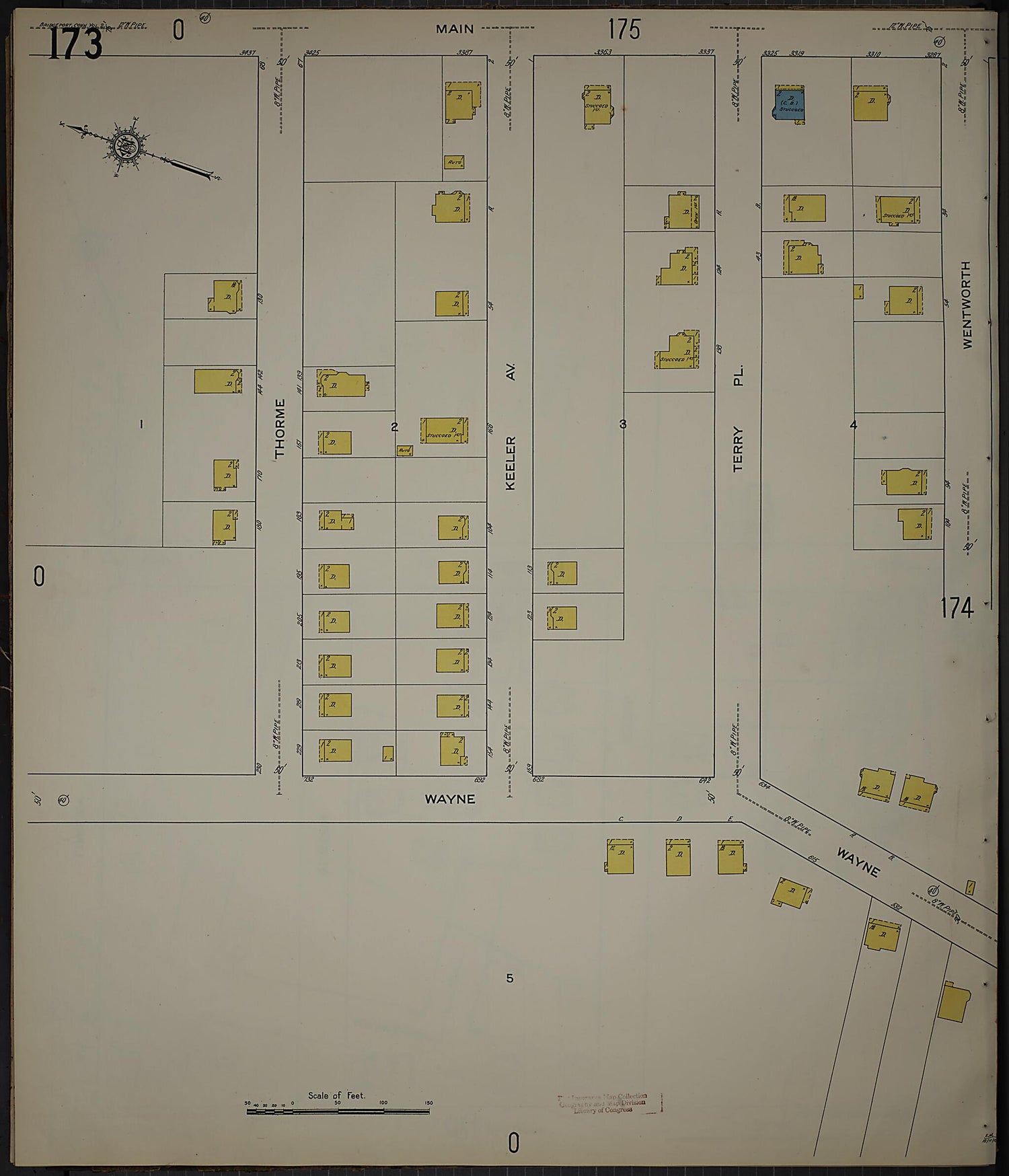 This old map of Bridgeport, Fairfield County, Connecticut was created by Sanborn Map Company in 1913