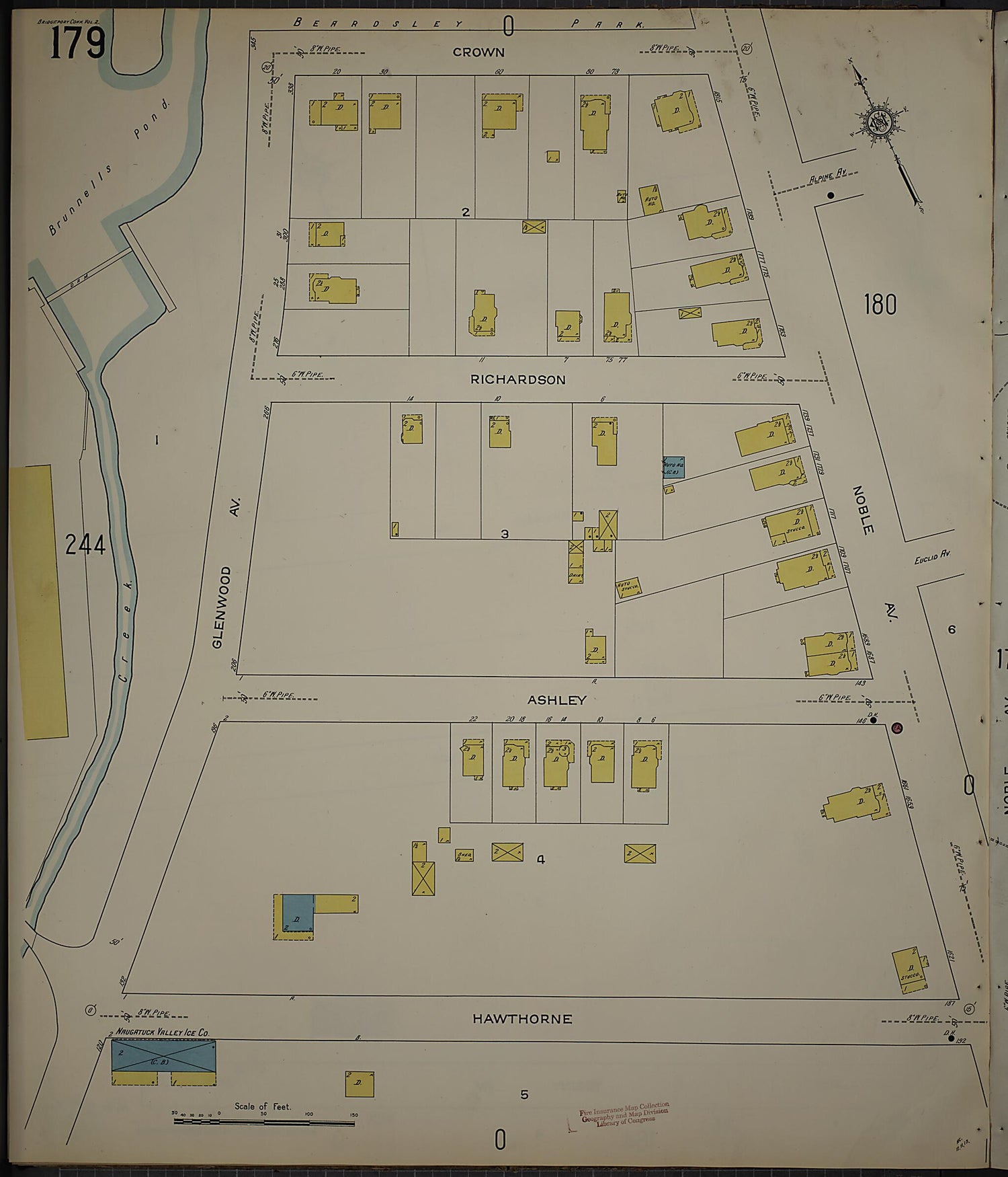 This old map of Bridgeport, Fairfield County, Connecticut was created by Sanborn Map Company in 1913